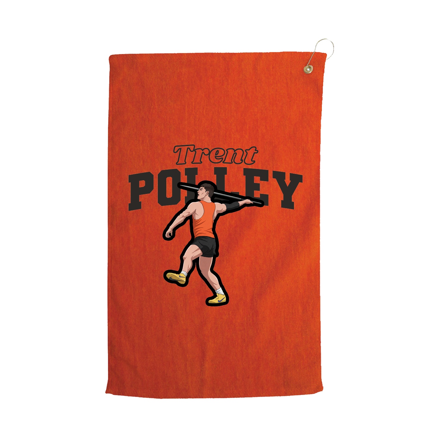Golf Towel — Name Arch in Orange