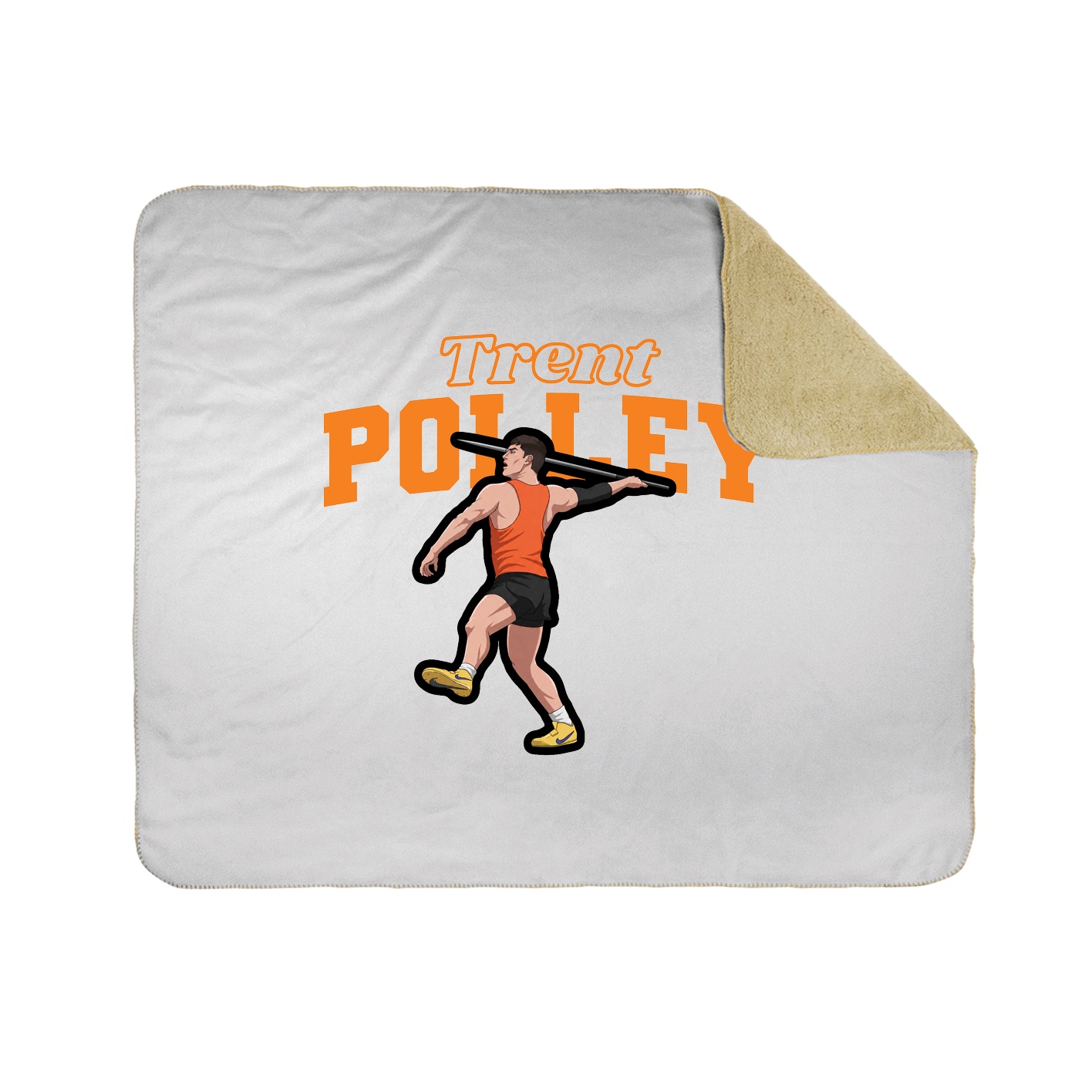 Throw Blanket — Name Arch in White