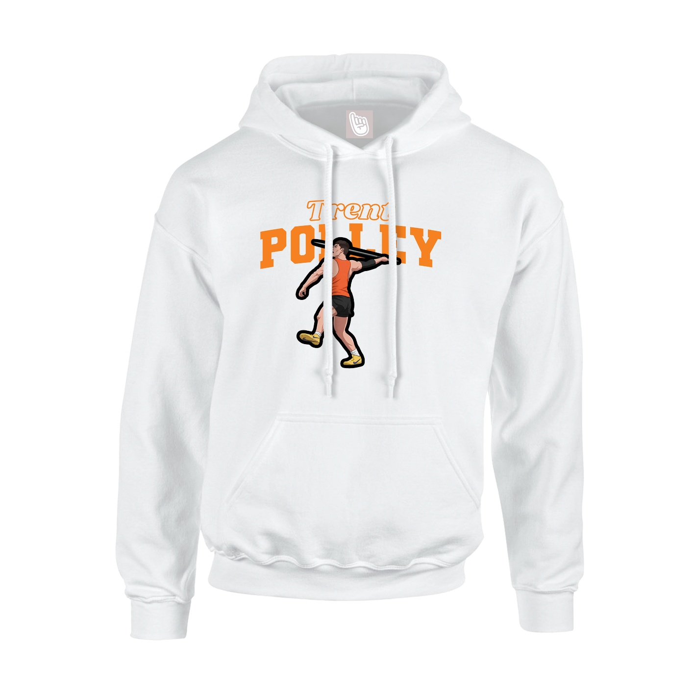 Youth Hoodie — Name Arch in White