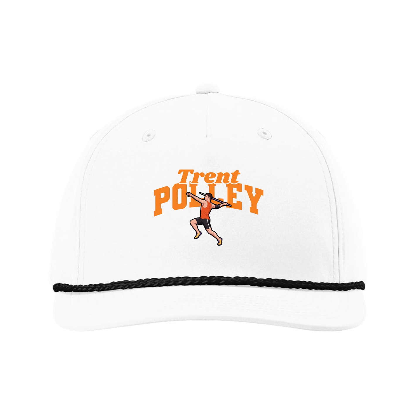 Five-Panel Classic Rope Cap — Signature Arch in White