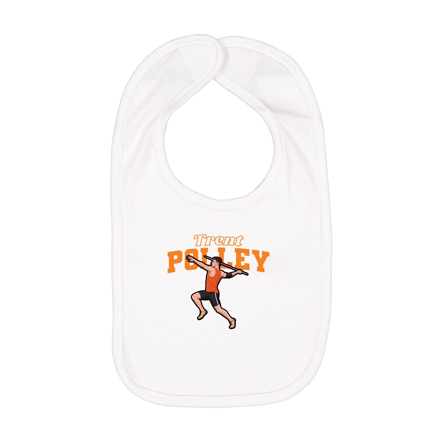 Infant Bib — Name Arch in White