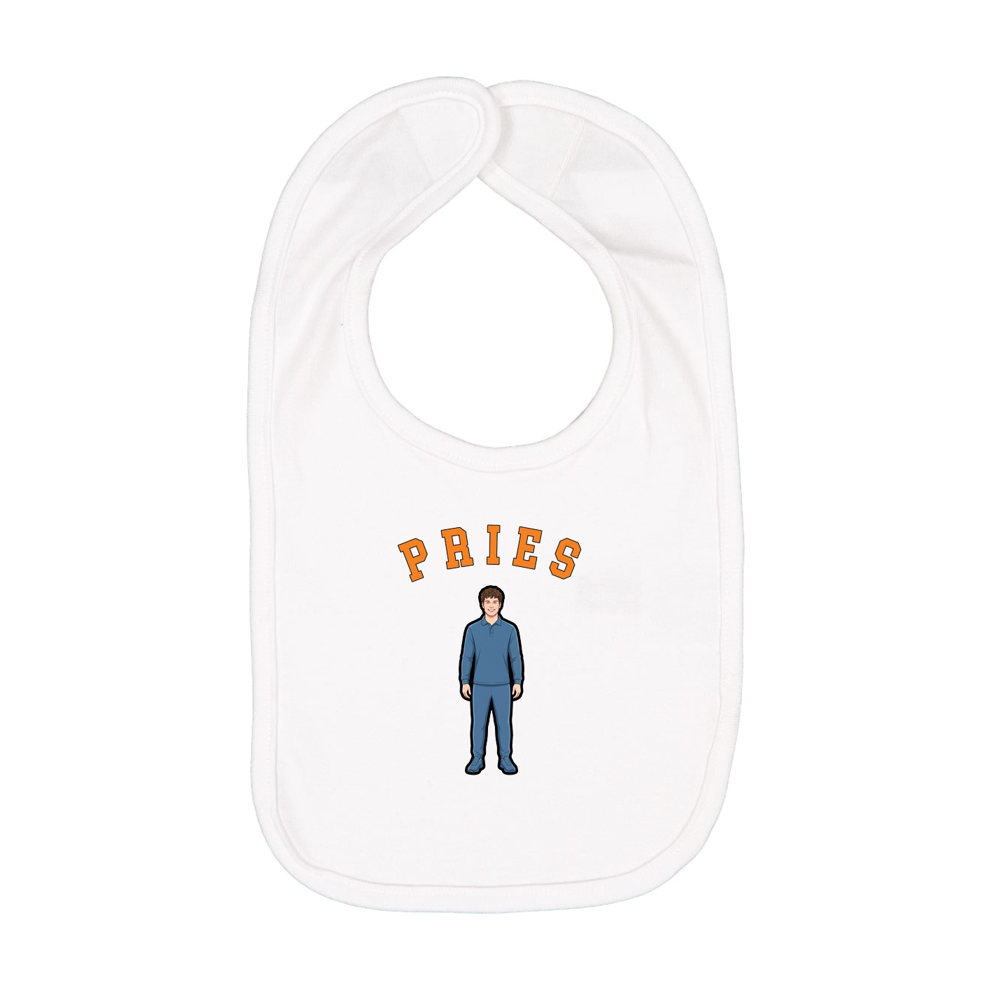 Infant Bib — Shirsey Arch in White
