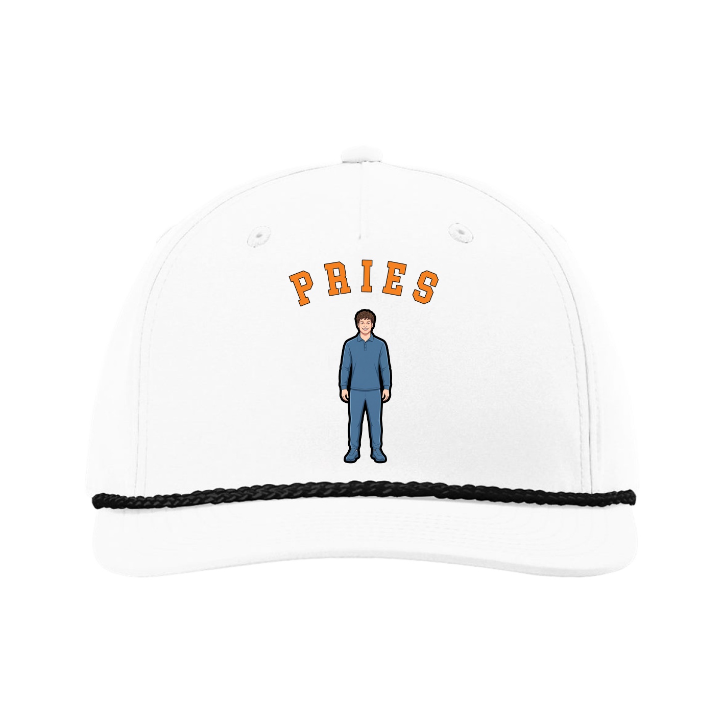 Five-Panel Classic Rope Cap — Shirsey Arch in White