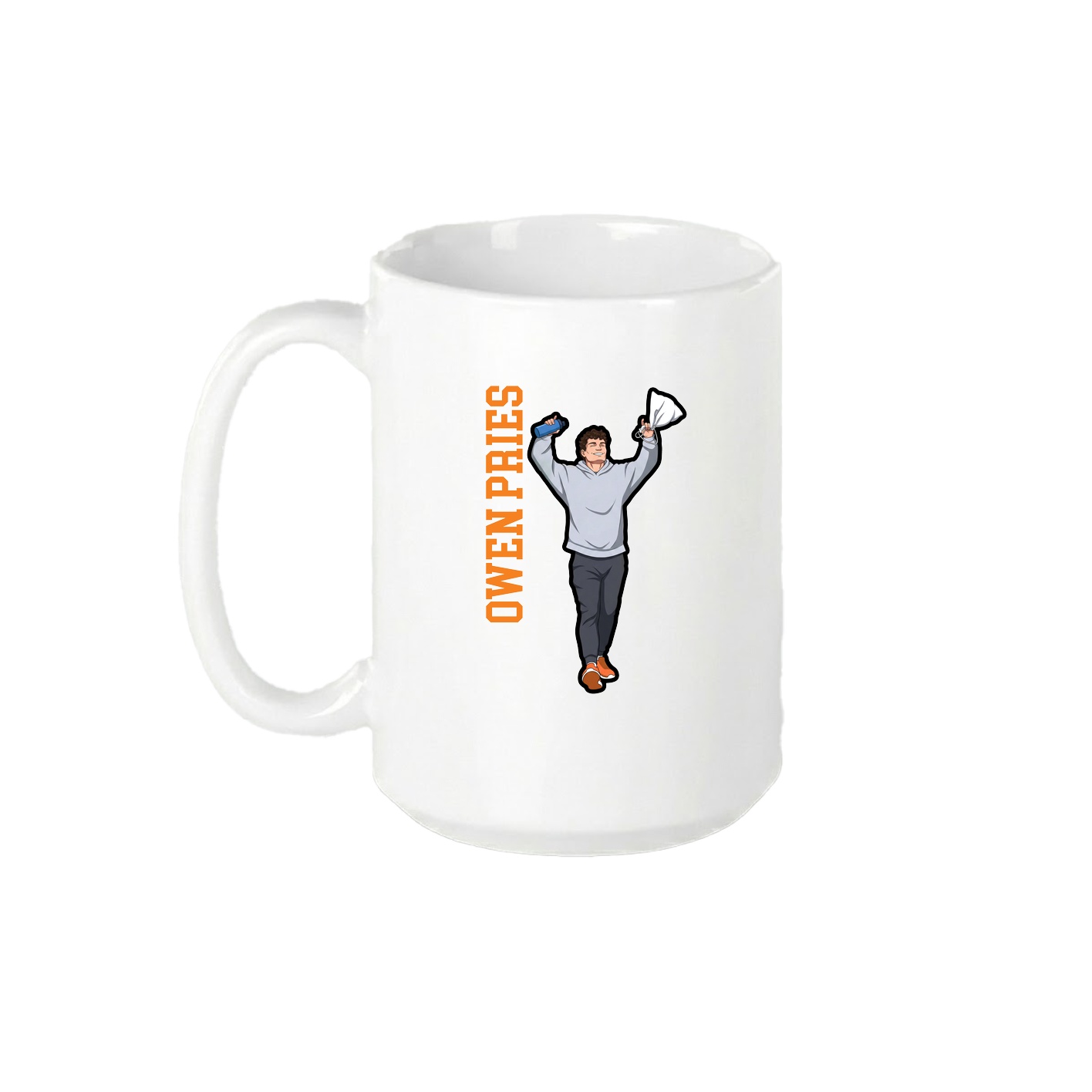 15oz Coffee Mug — Name Vertical in White