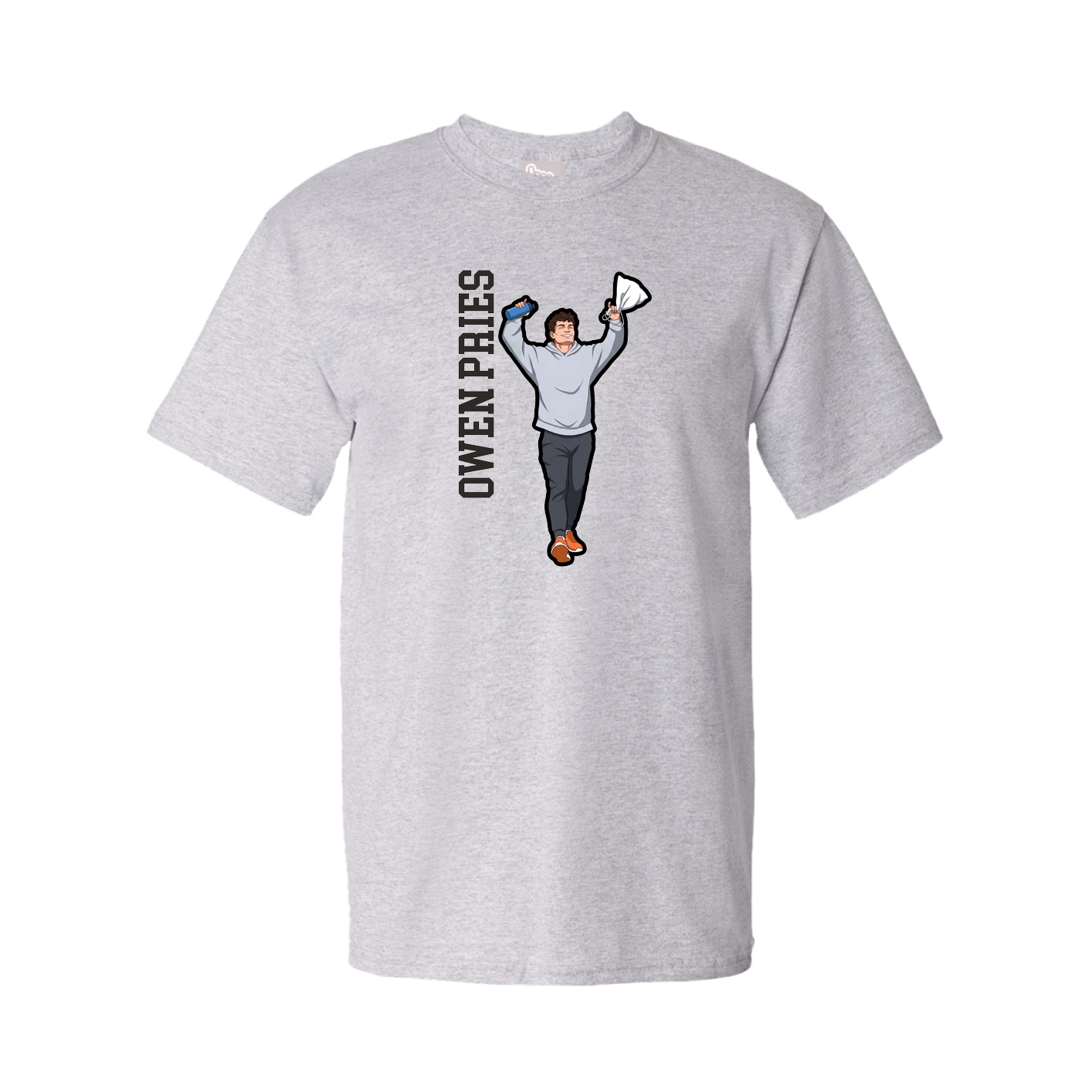 Youth Tee — Name Vertical in Grey