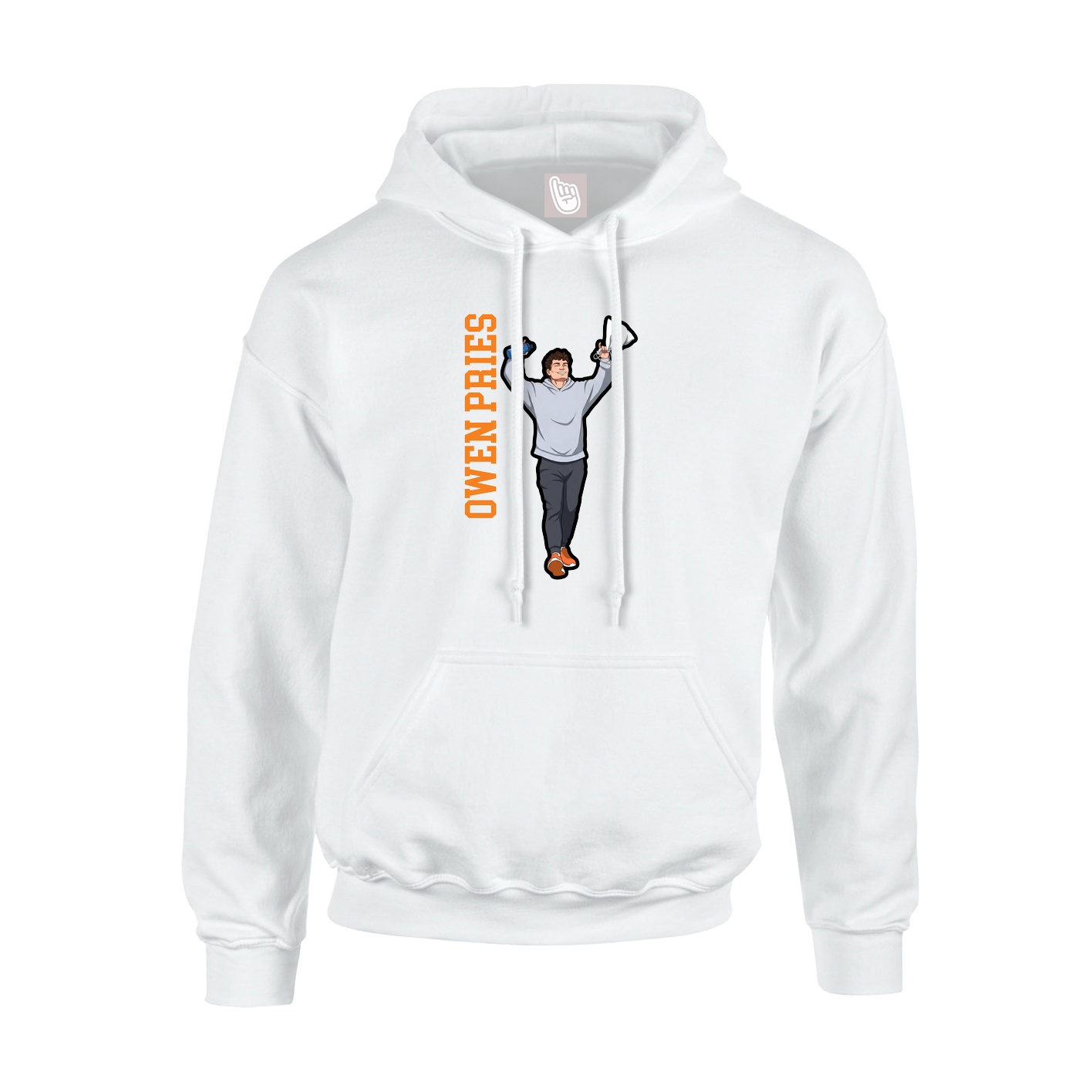 Hoodie — Name Vertical in White