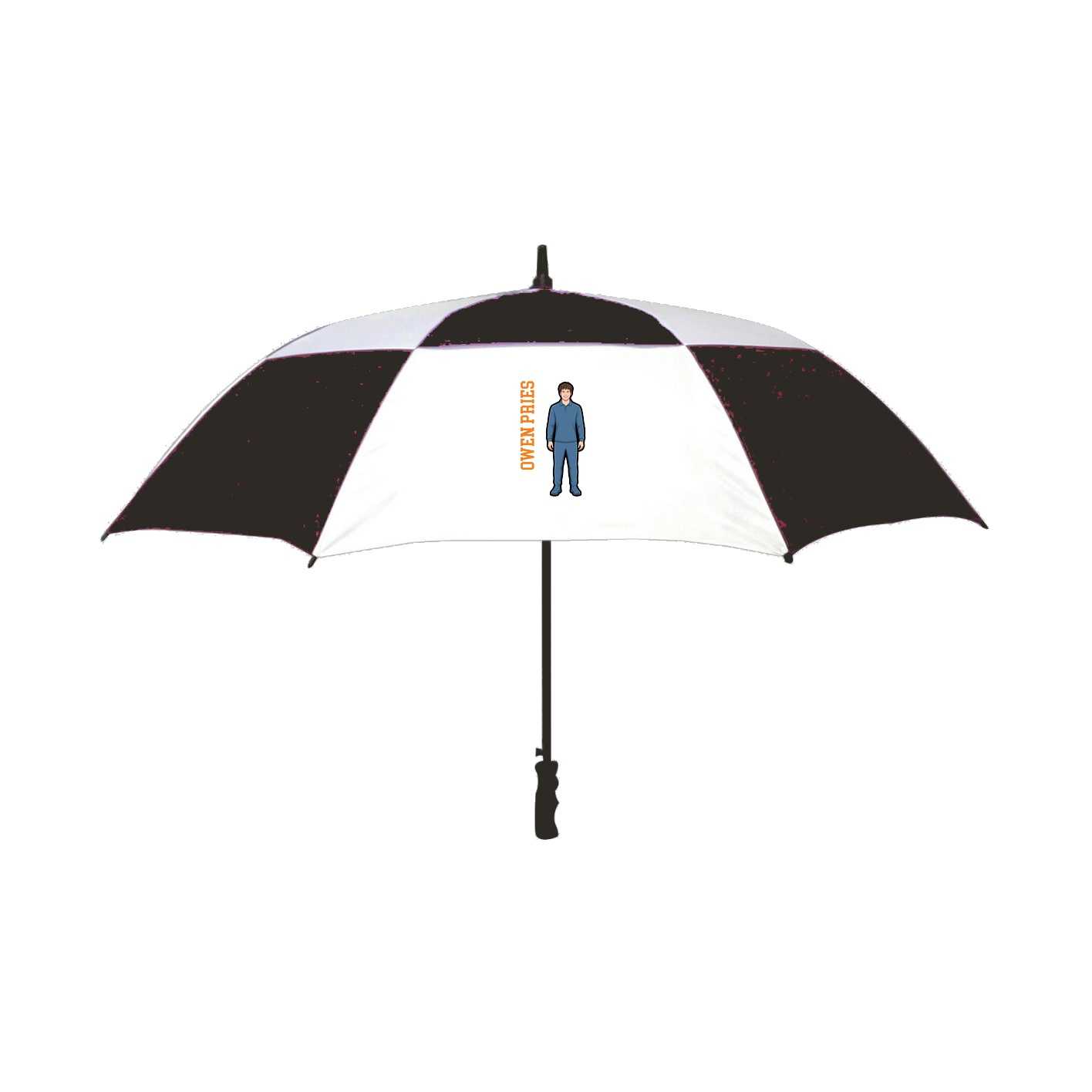 Golf Umbrella — Name Vertical in Black