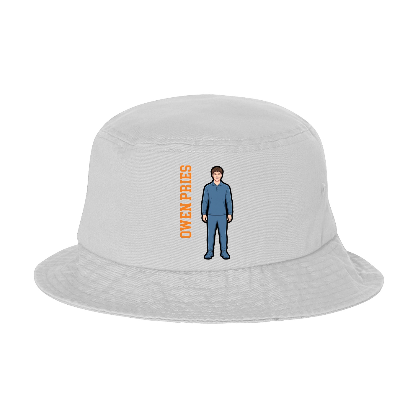Bucket Cap — Name Vertical in White