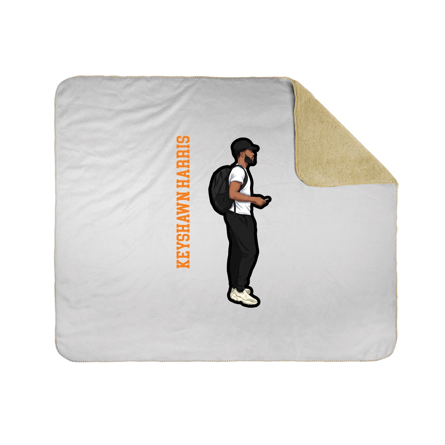 Throw Blanket — Name Vertical in White