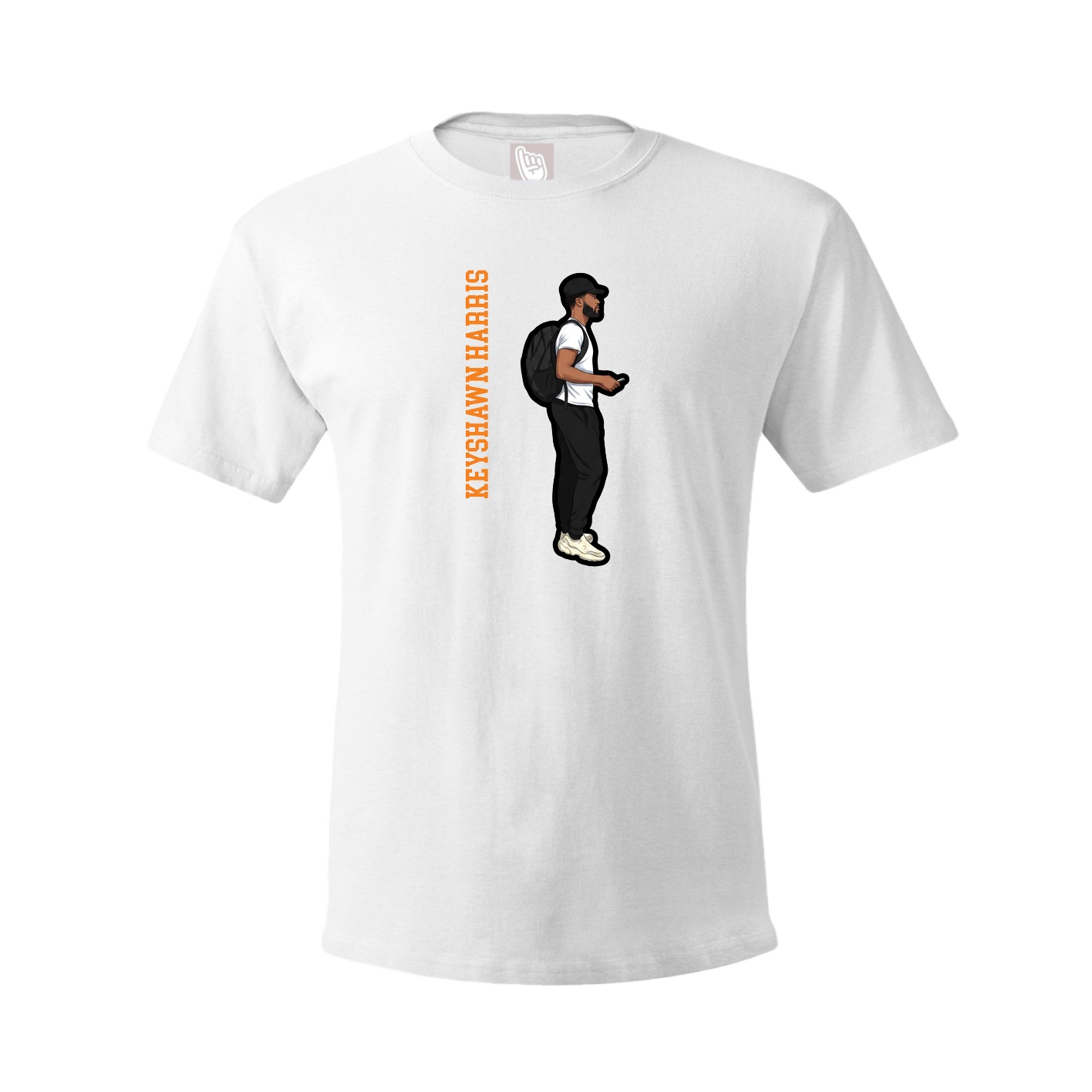 Youth Tee — Name Vertical in White