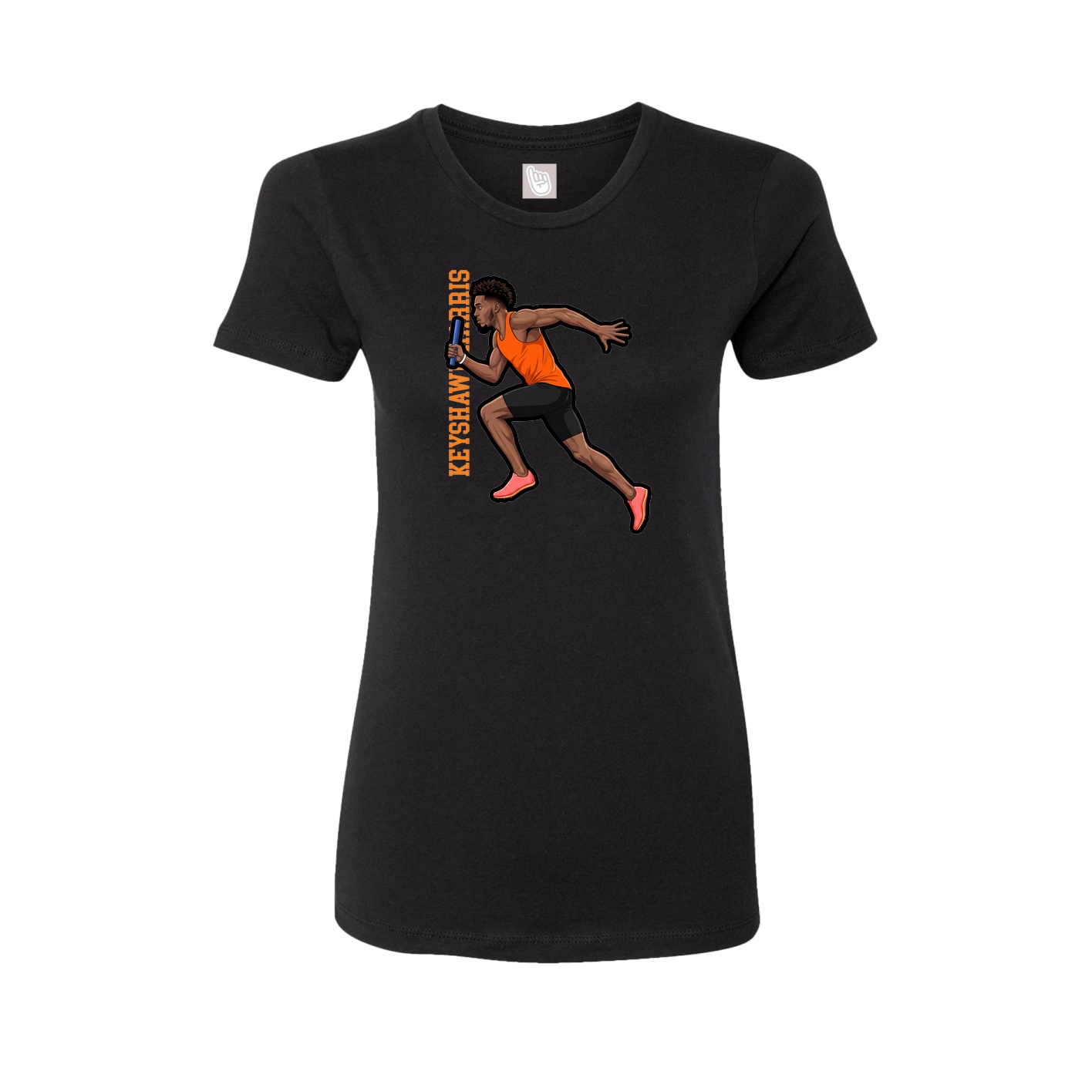 Womens Tee — Name Vertical in Black