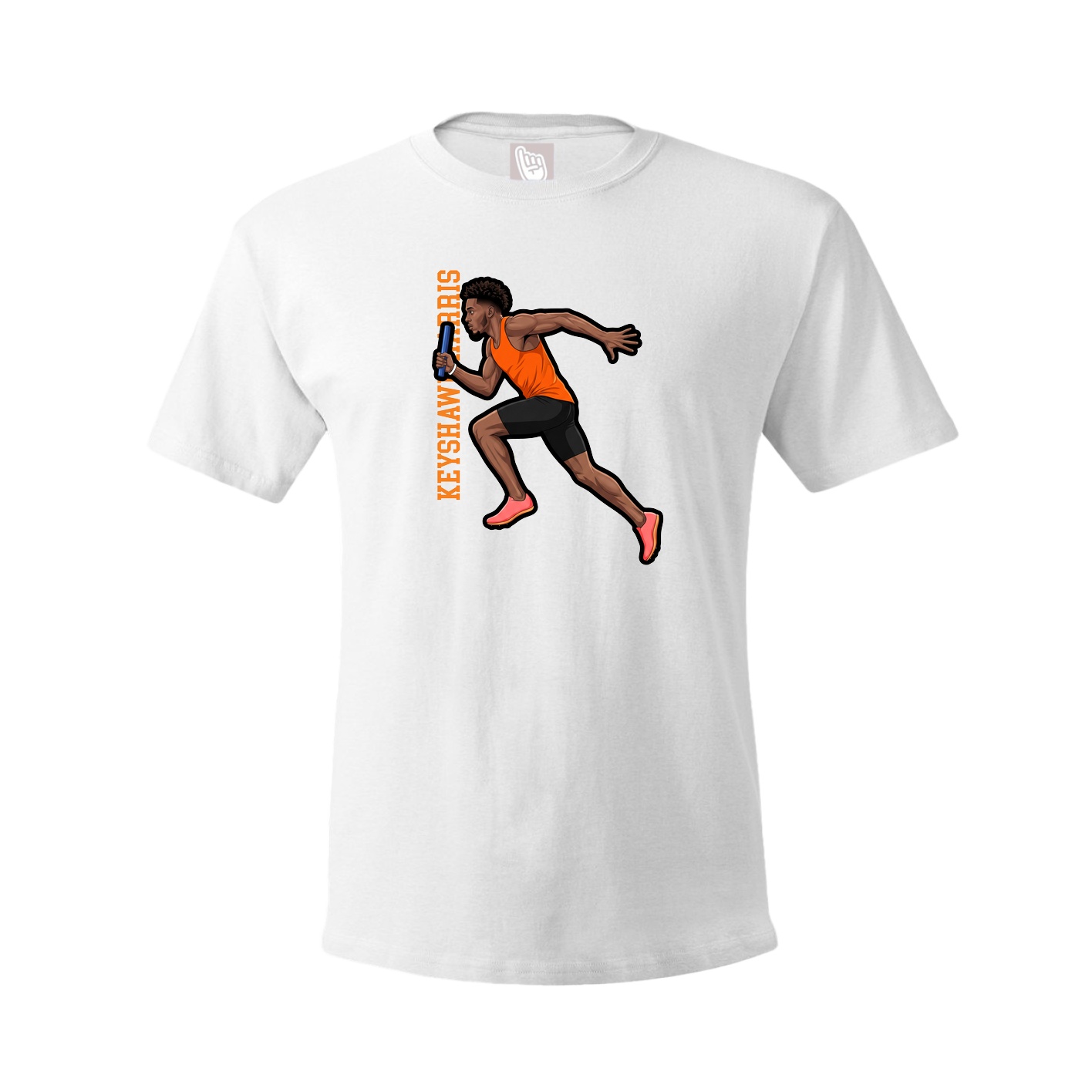 Youth Tee — Name Vertical in White