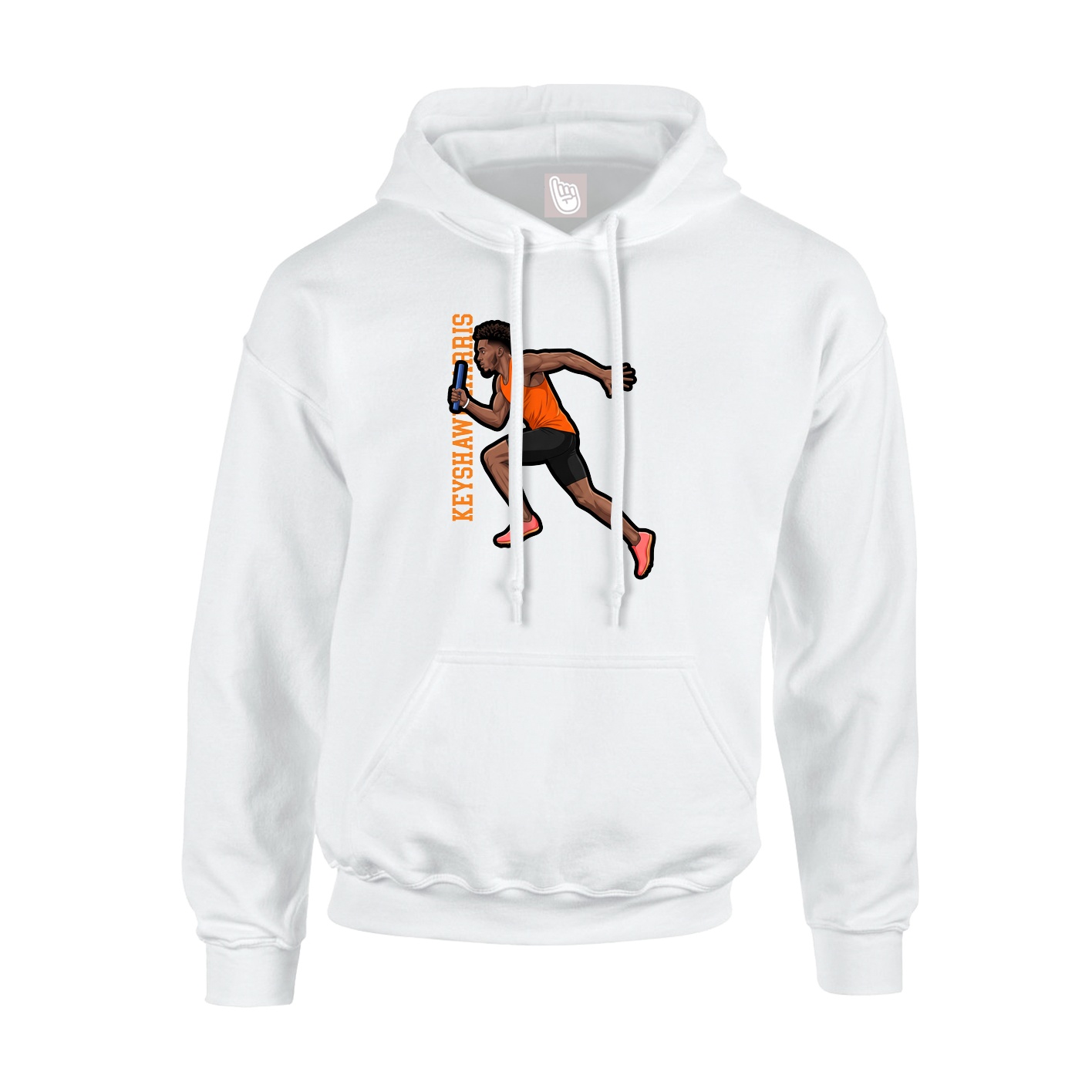 Hoodie — Name Vertical in White