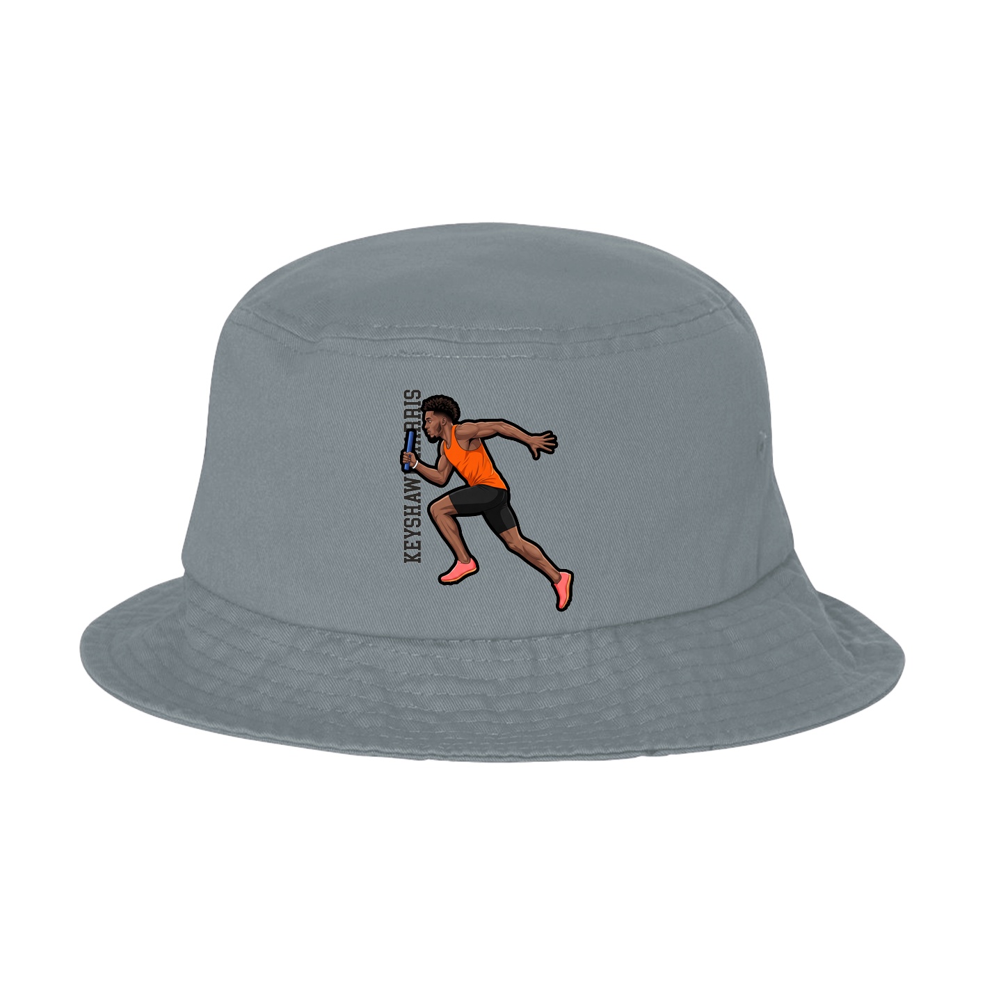 Bucket Cap — Name Vertical in Grey