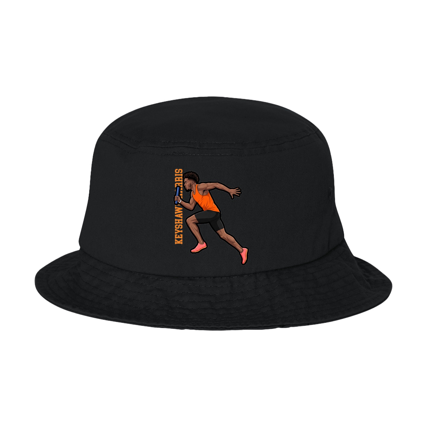Bucket Cap — Name Vertical in Black