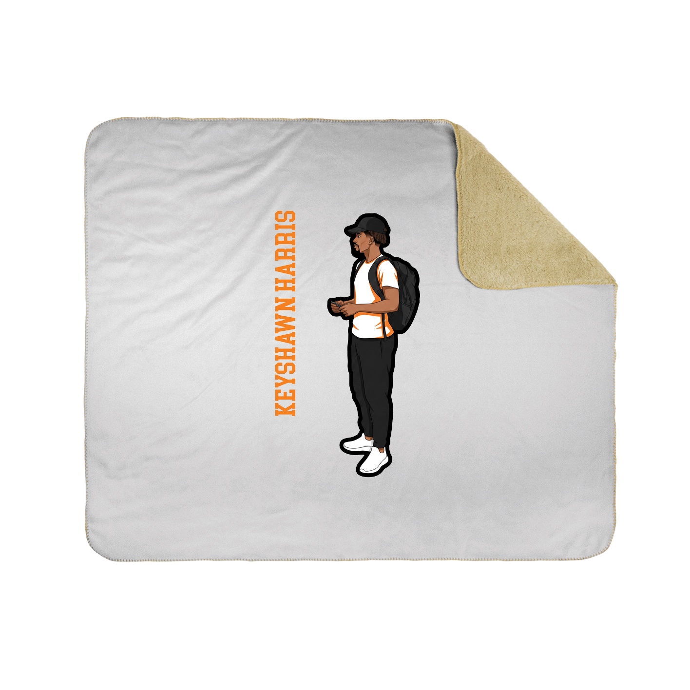 Throw Blanket — Name Vertical in White