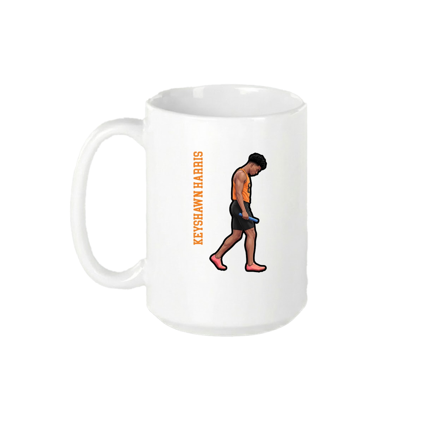 15oz Coffee Mug — Name Vertical in White