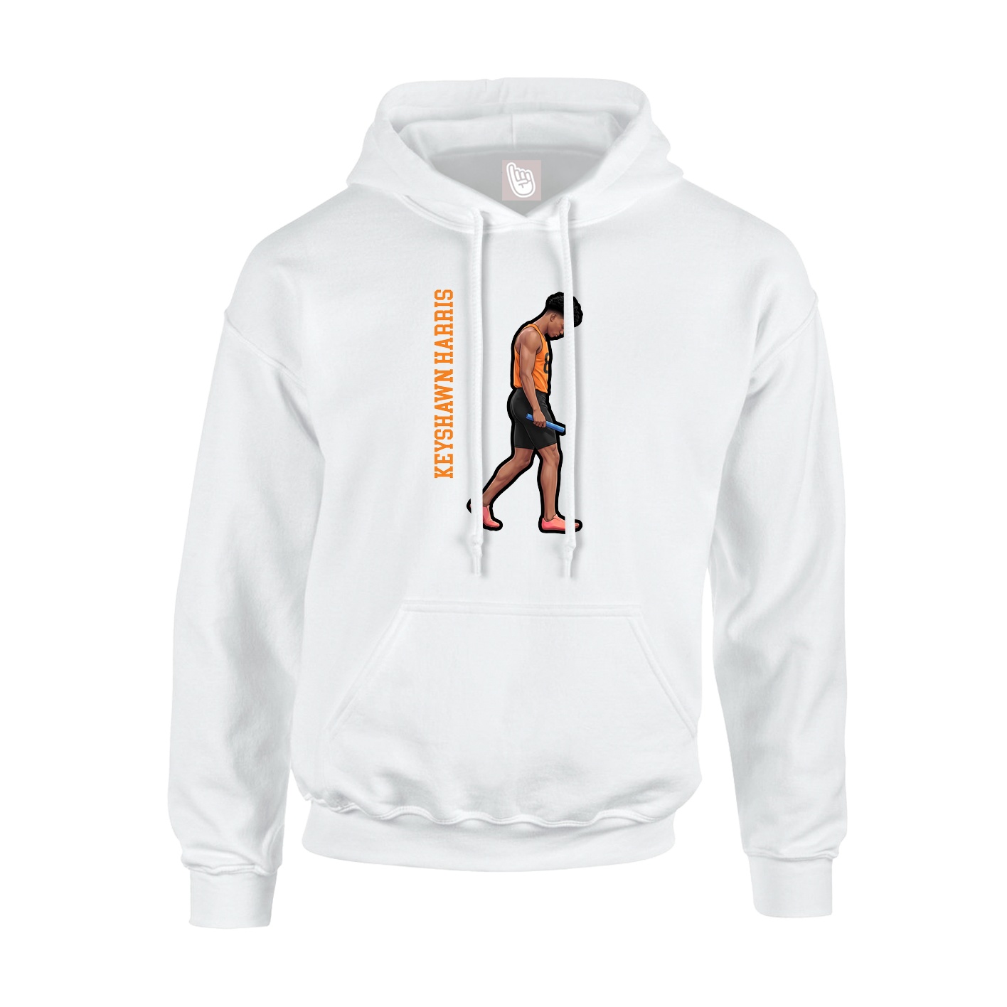 Hoodie — Name Vertical in White