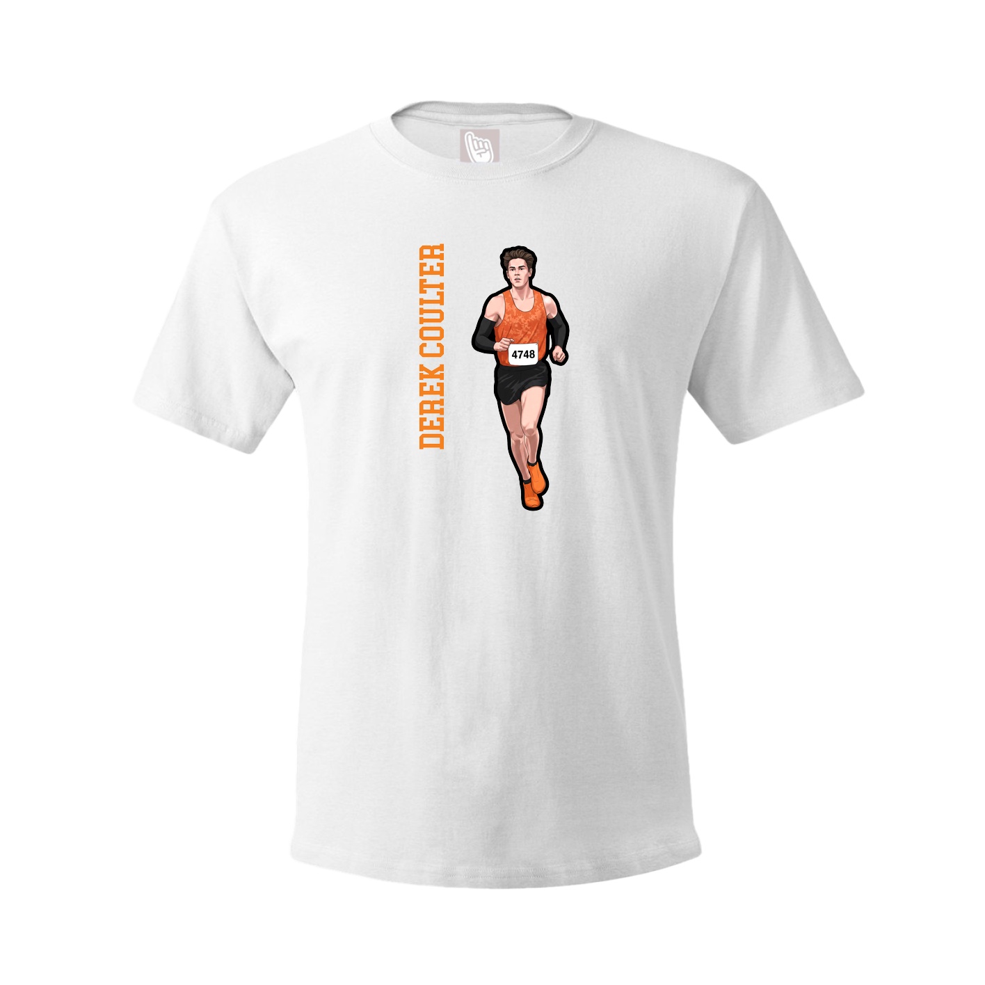 Tee — Name Vertical in White