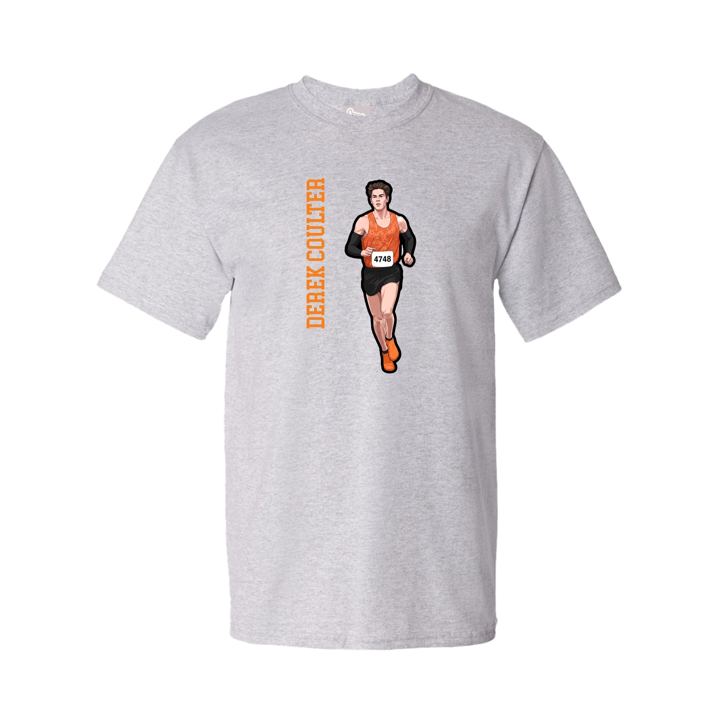 Youth Tee — Name Vertical in Grey