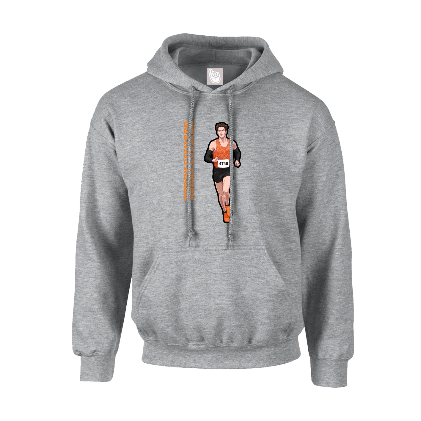 Hoodie — Name Vertical in Grey