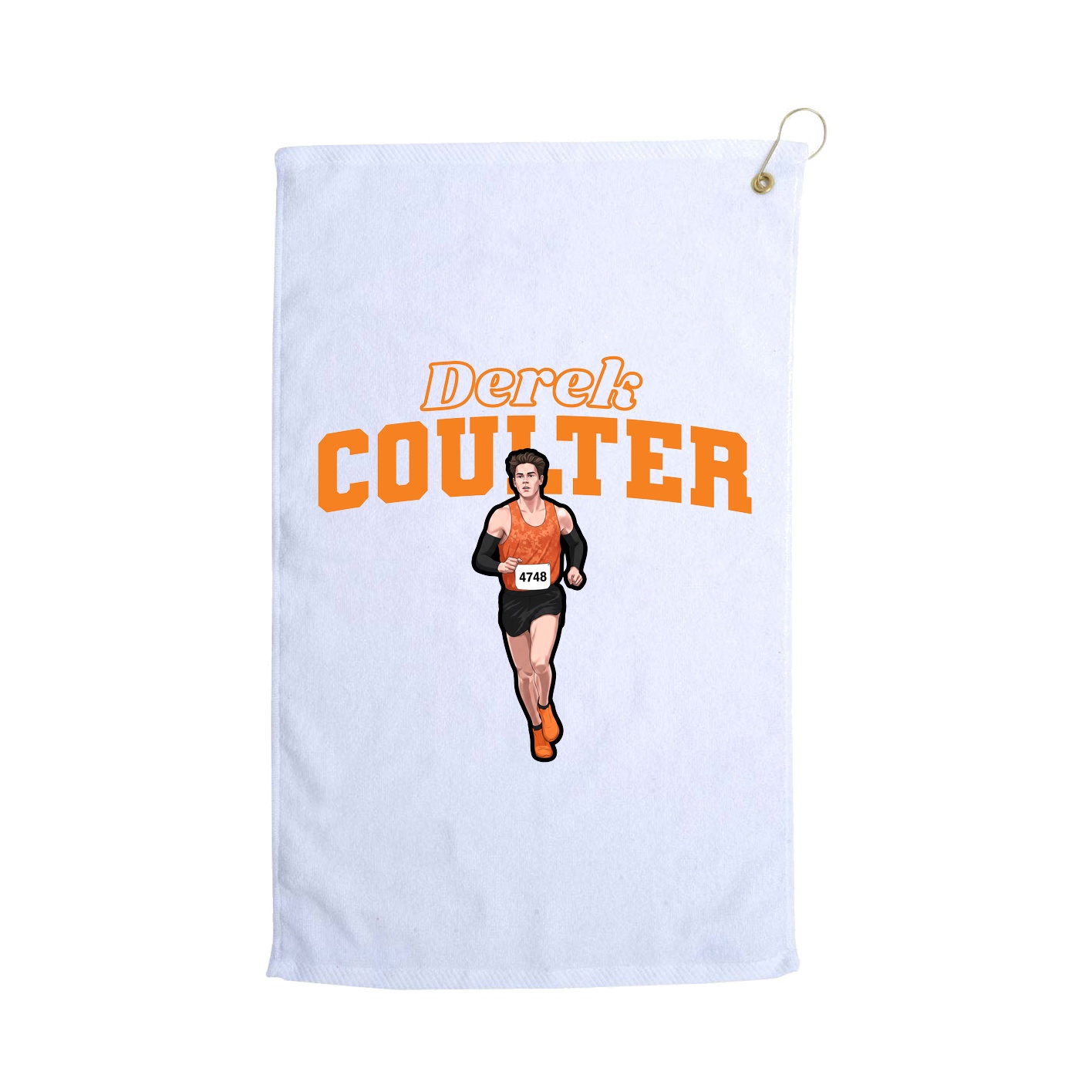Golf Towel — Name Arch in White