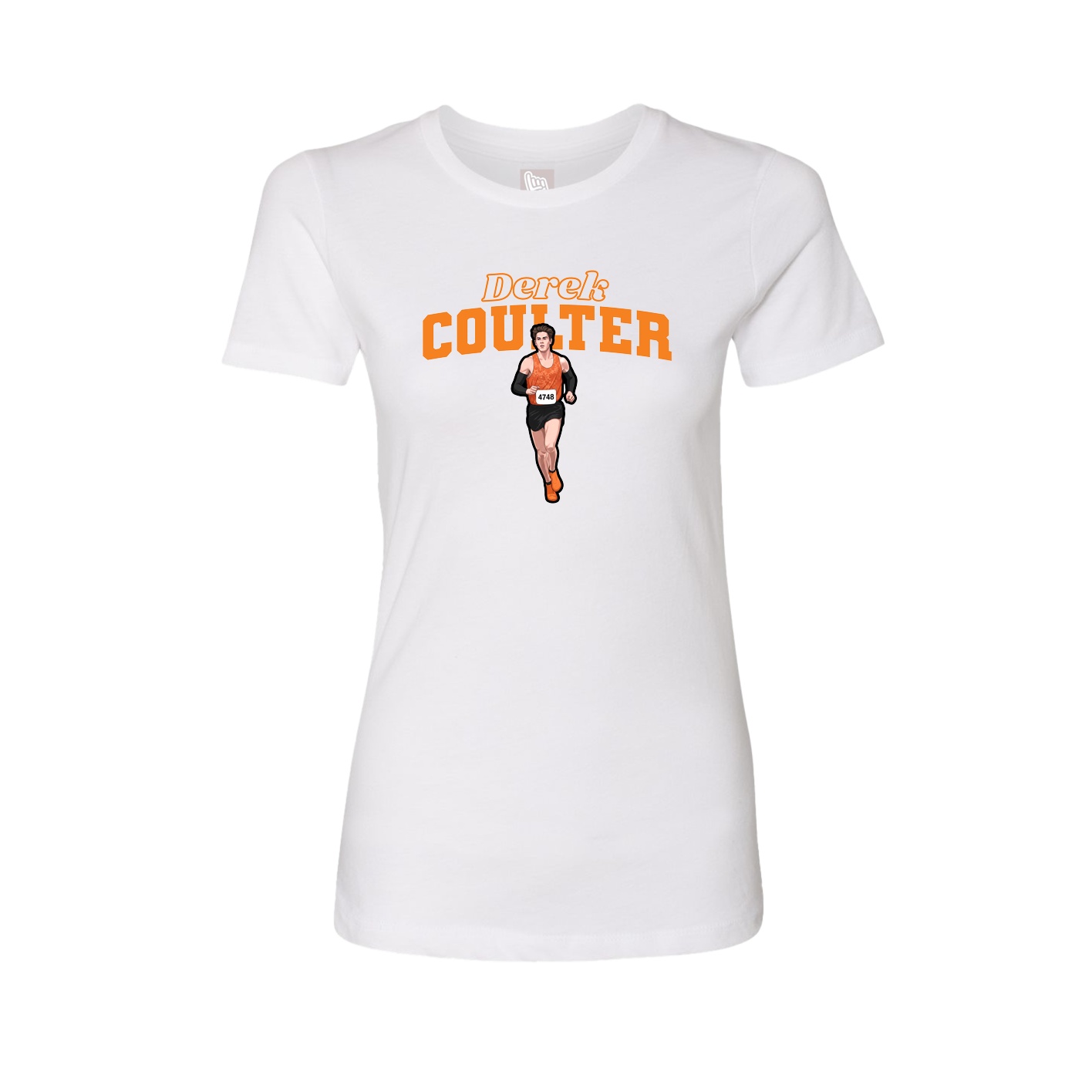 Fitted Women's Tee — Name Arch in White