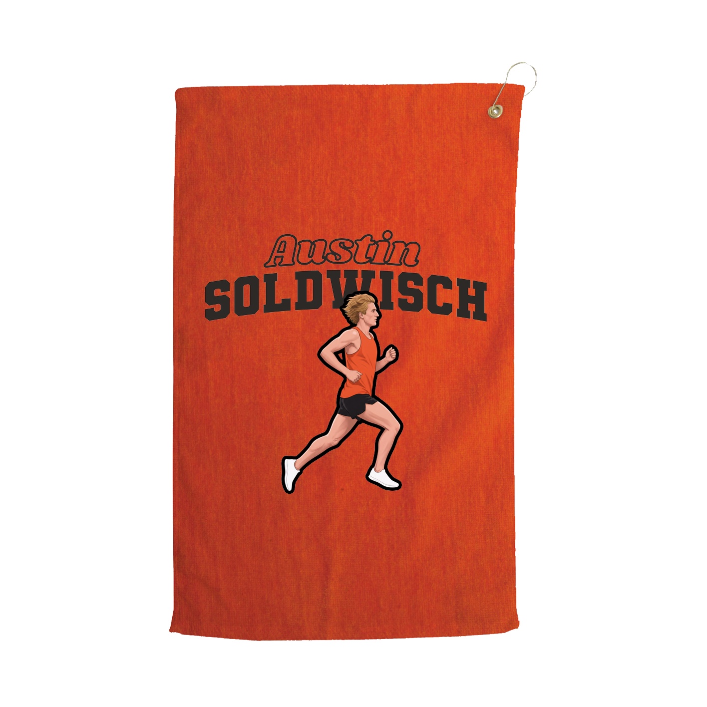 Golf Towel — Name Arch in Orange