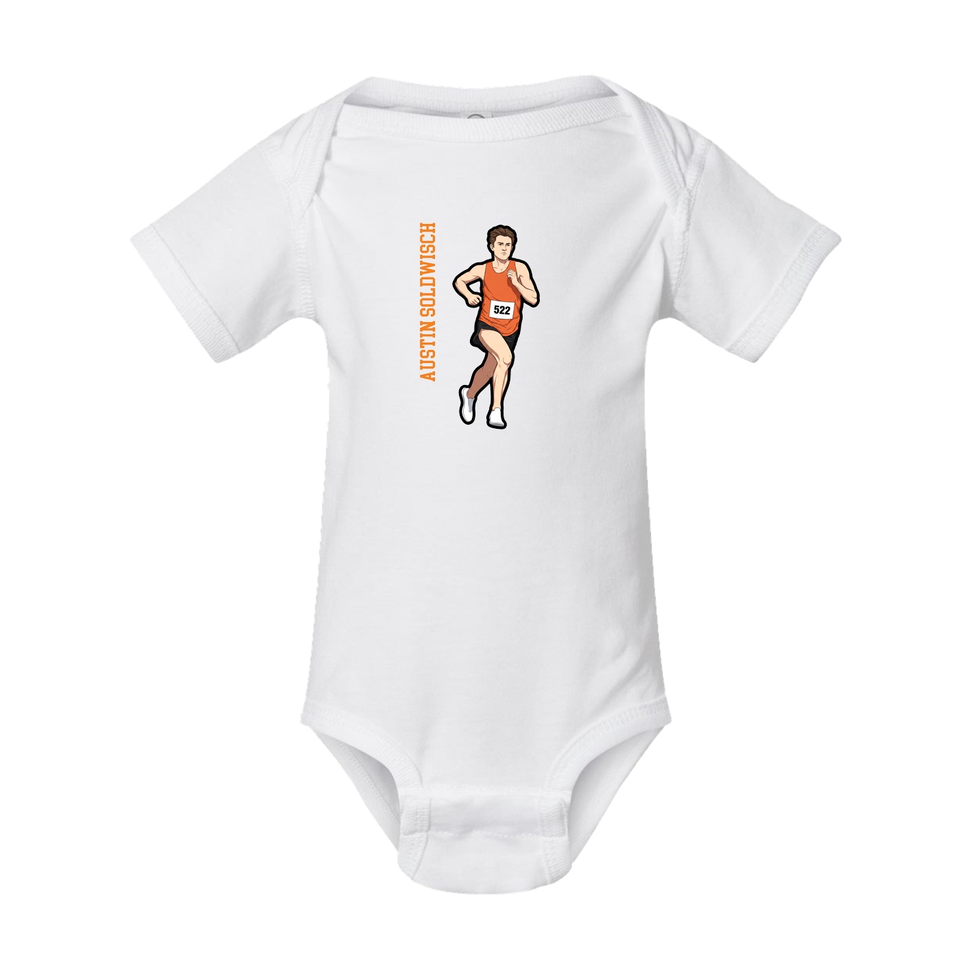Baby Onesie — Name Vertical in White