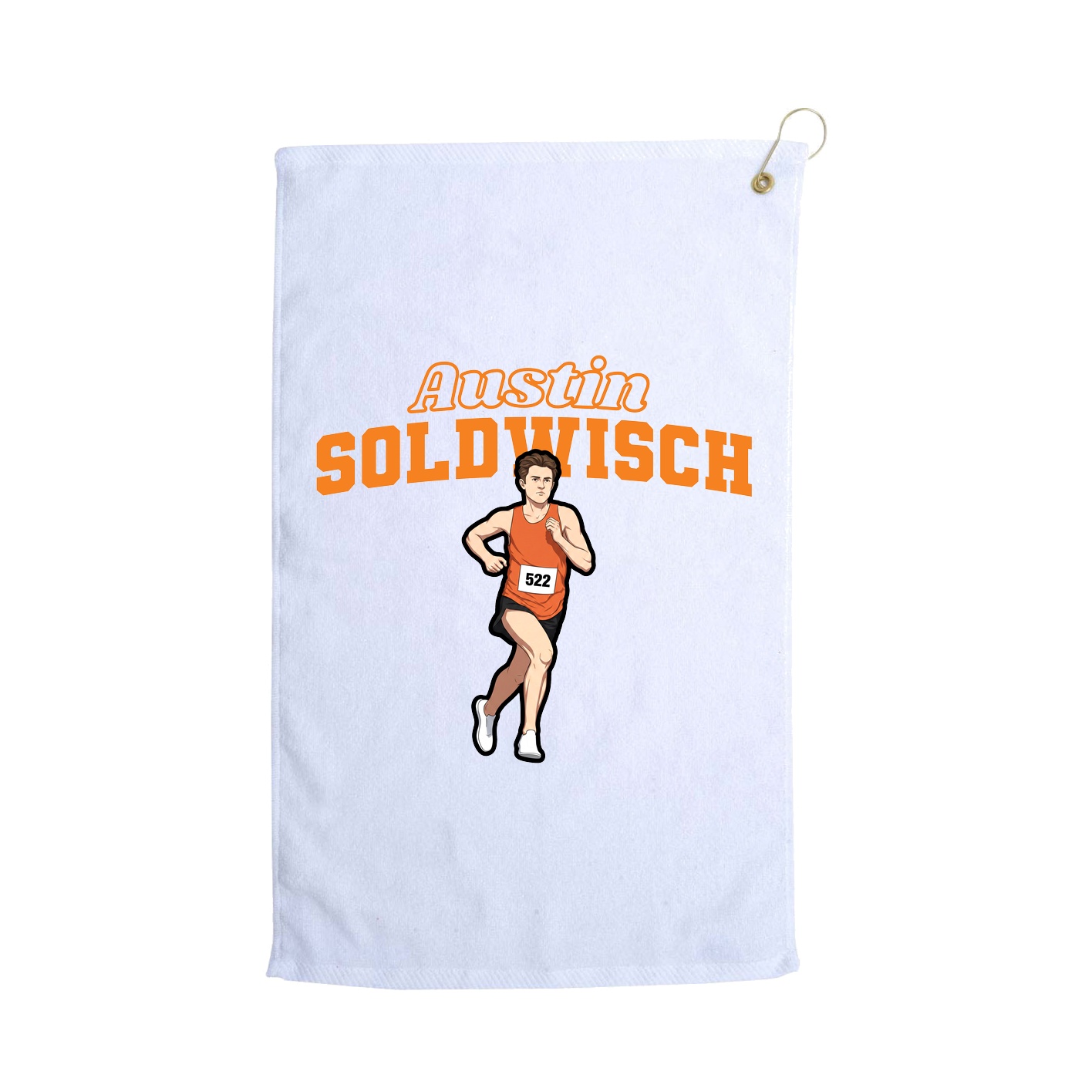 Golf Towel — Name Arch in White