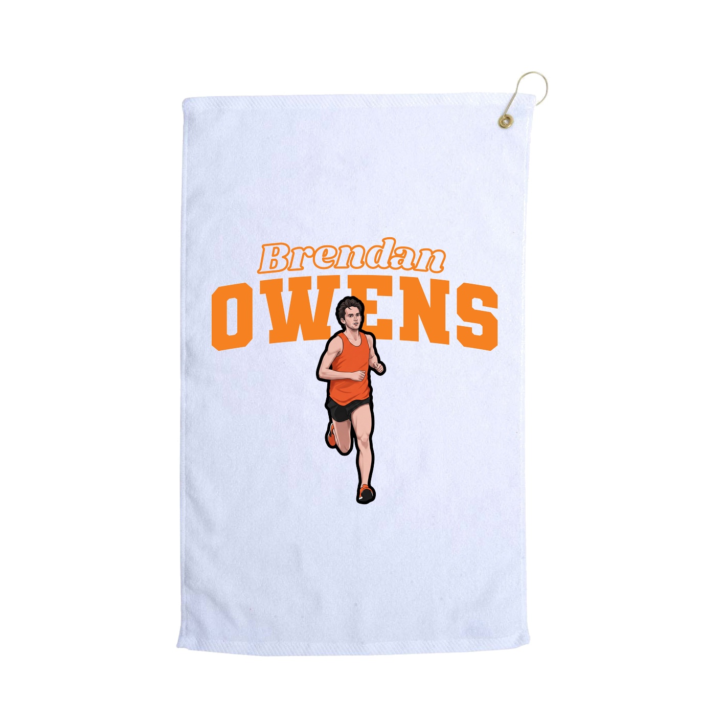 Golf Towel — Name Arch in White
