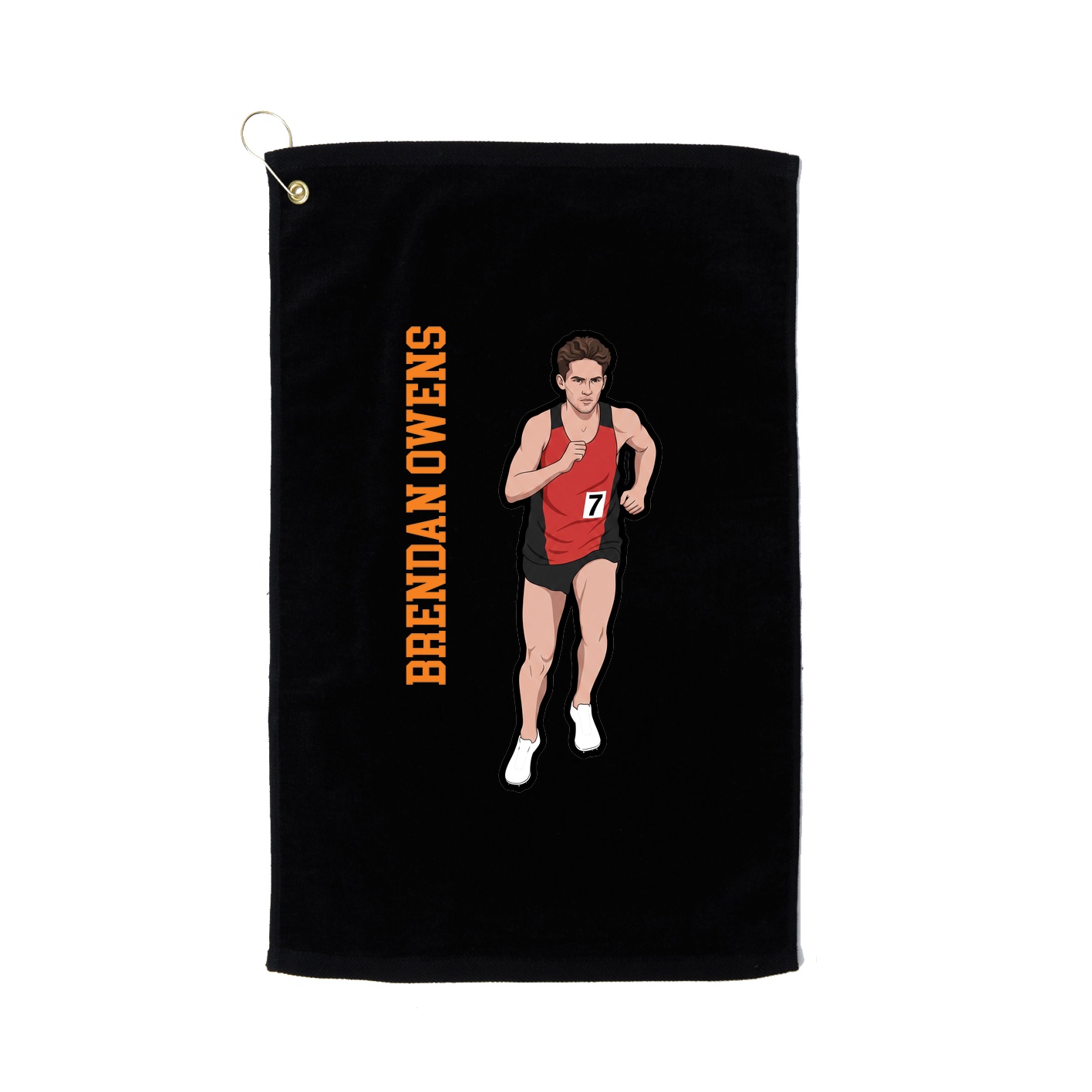 Golf Towel — Name Vertical in Black