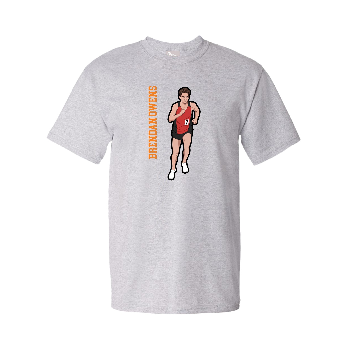 Youth Tee — Name Vertical in Grey