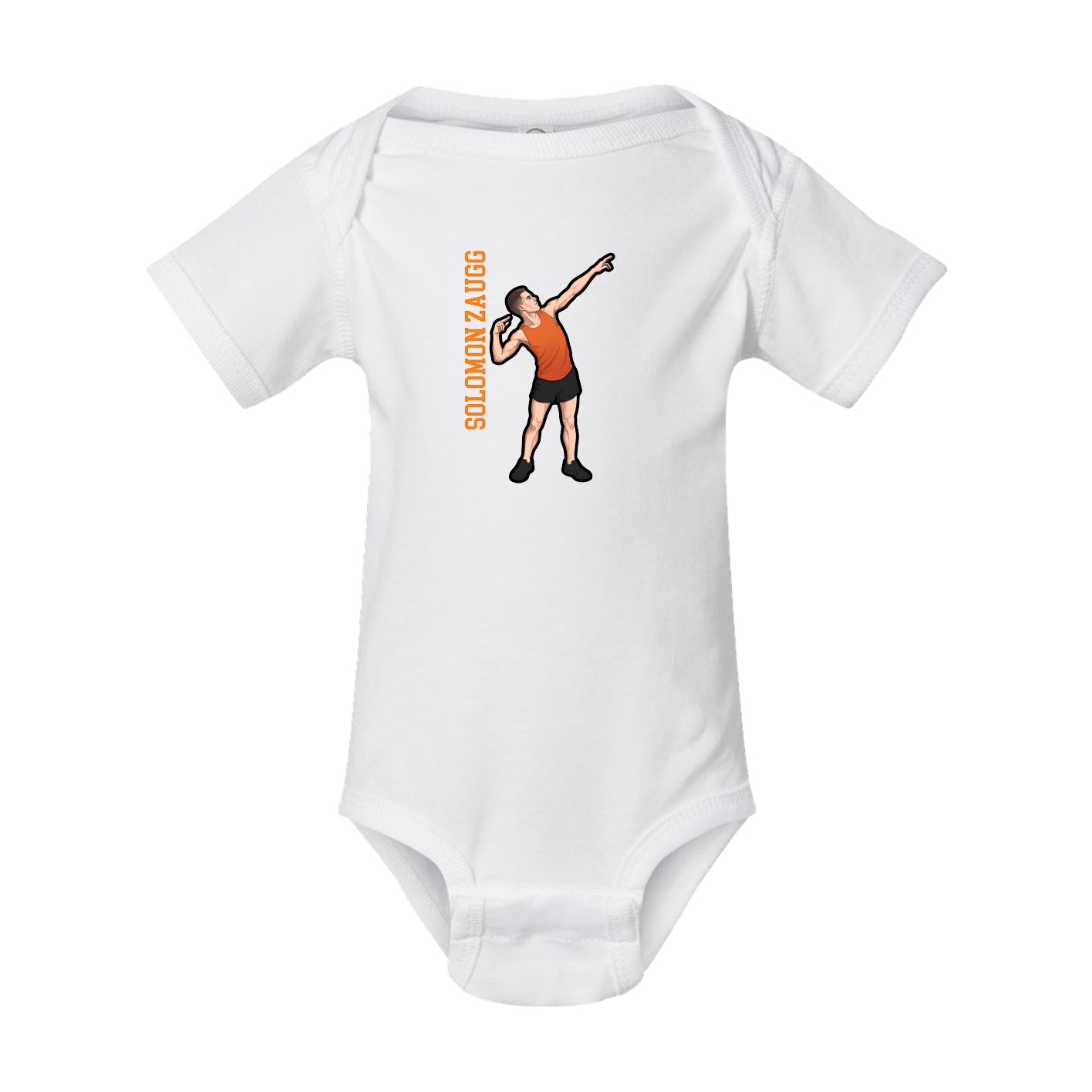 Baby Onesie — Name Vertical in White