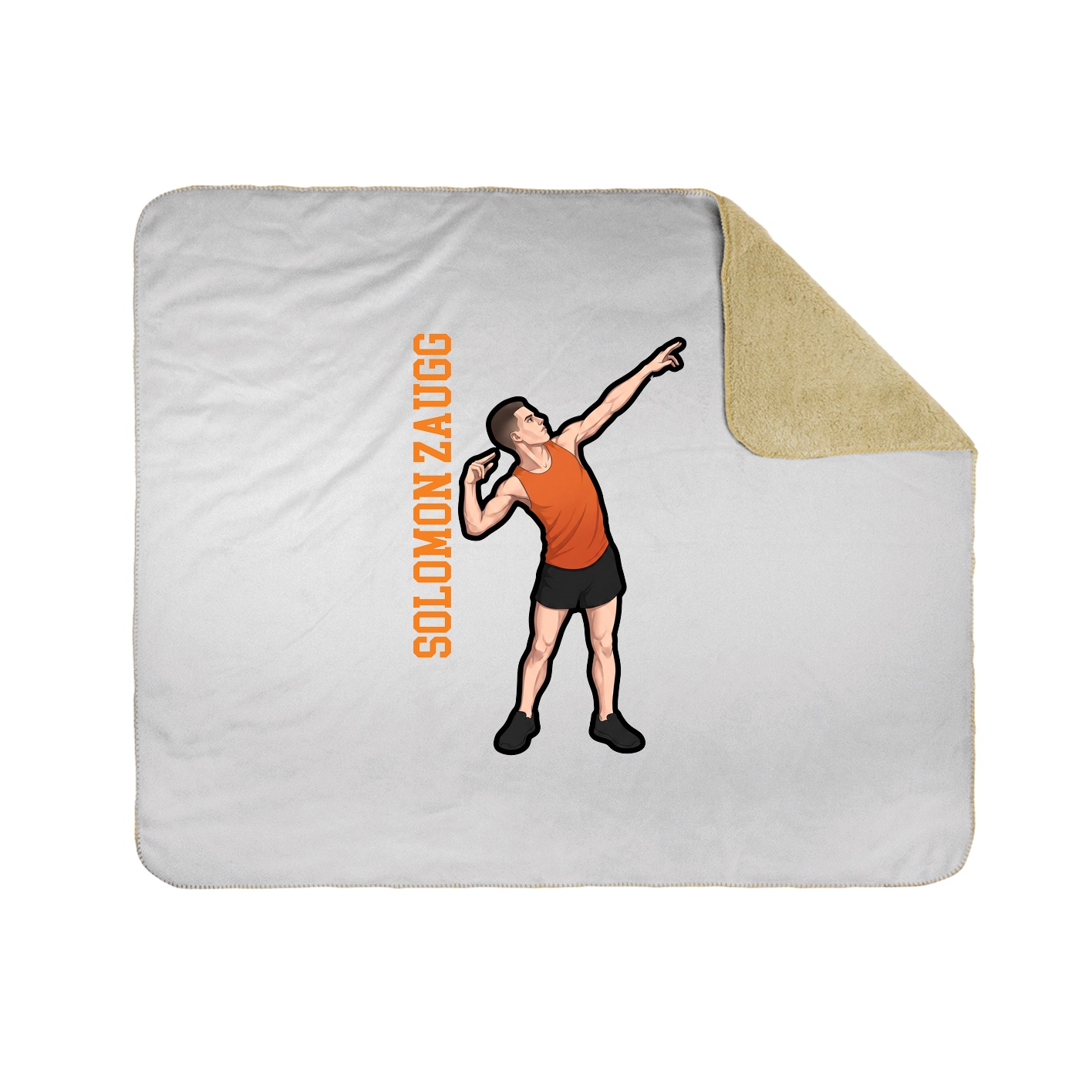 Throw Blanket — Name Vertical in White