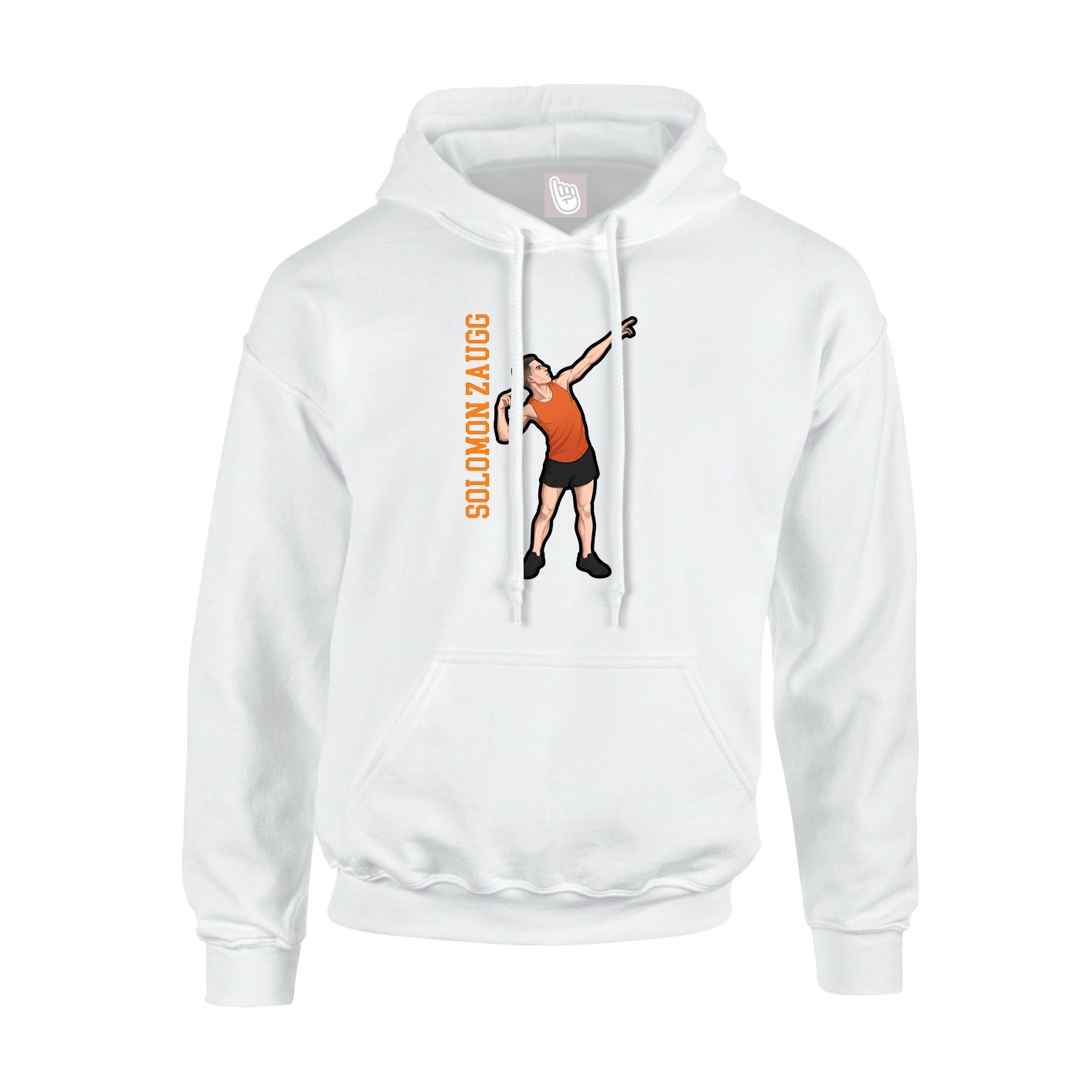 Youth Hoodie — Name Vertical in White
