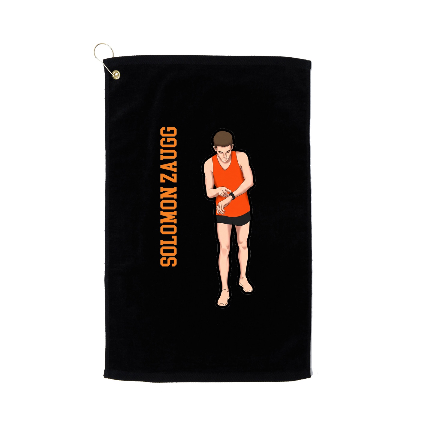 Golf Towel — Name Vertical in Black