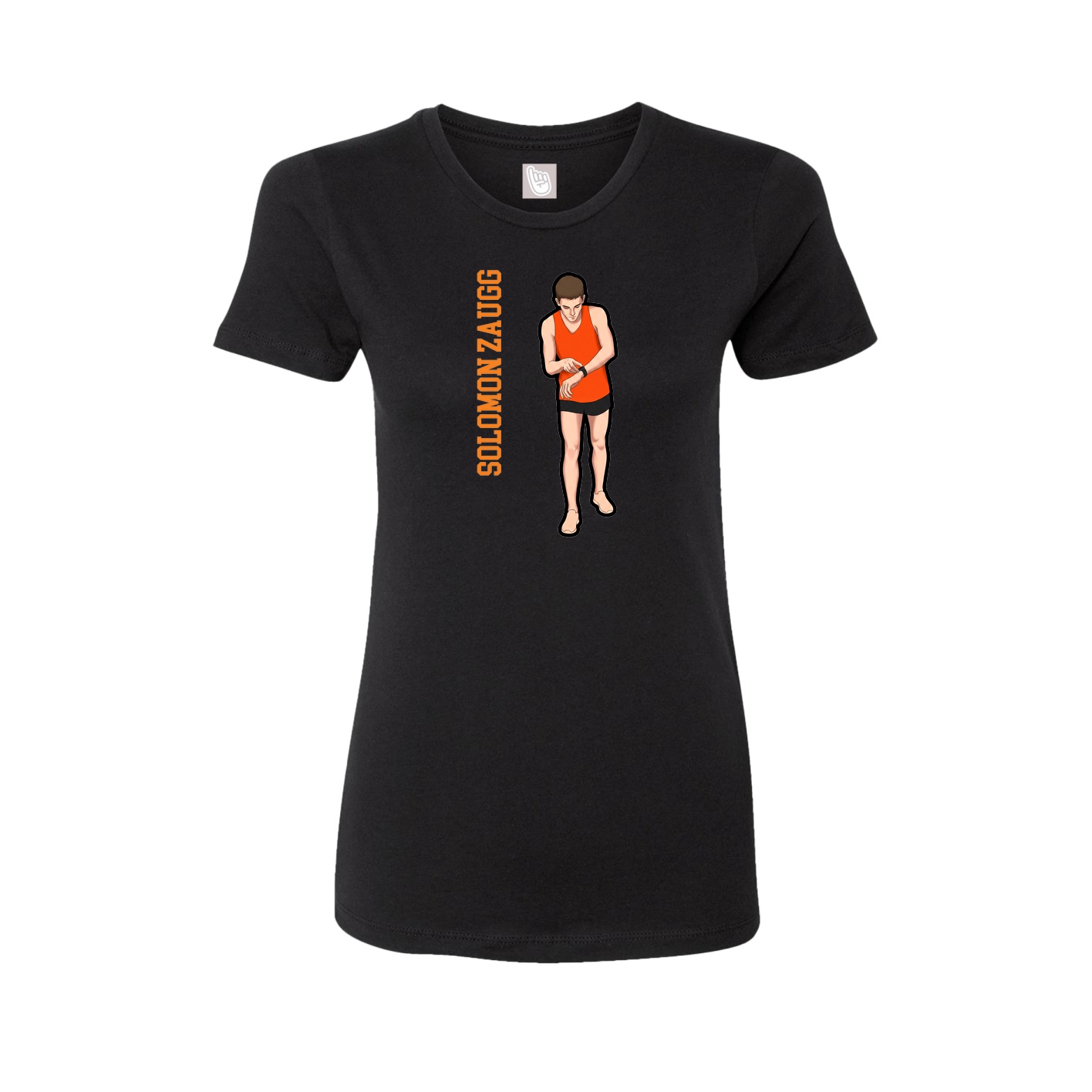 Womens Tee — Name Vertical in Black