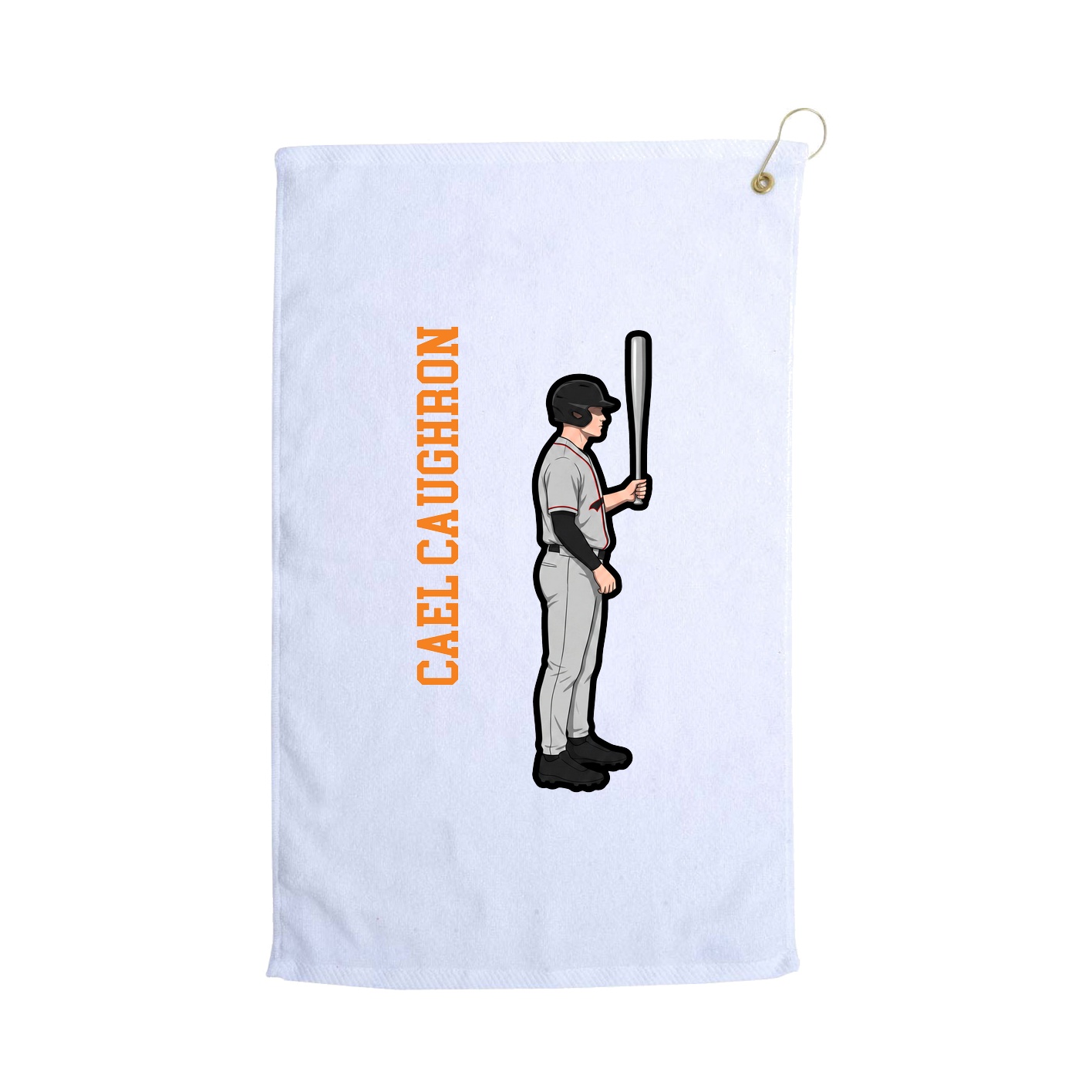 Golf Towel — Name Vertical in White