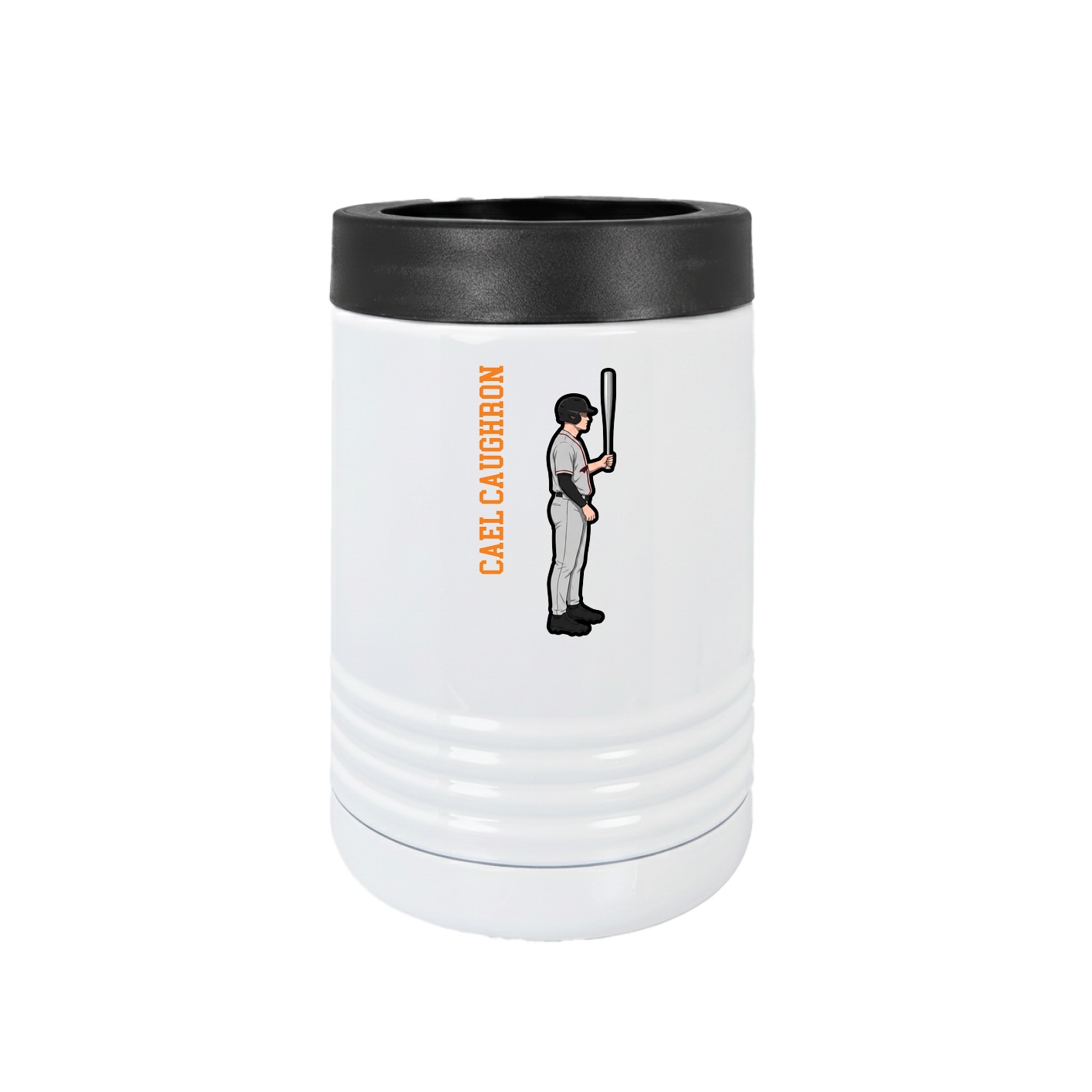 Beverage Holder — Name Vertical in White