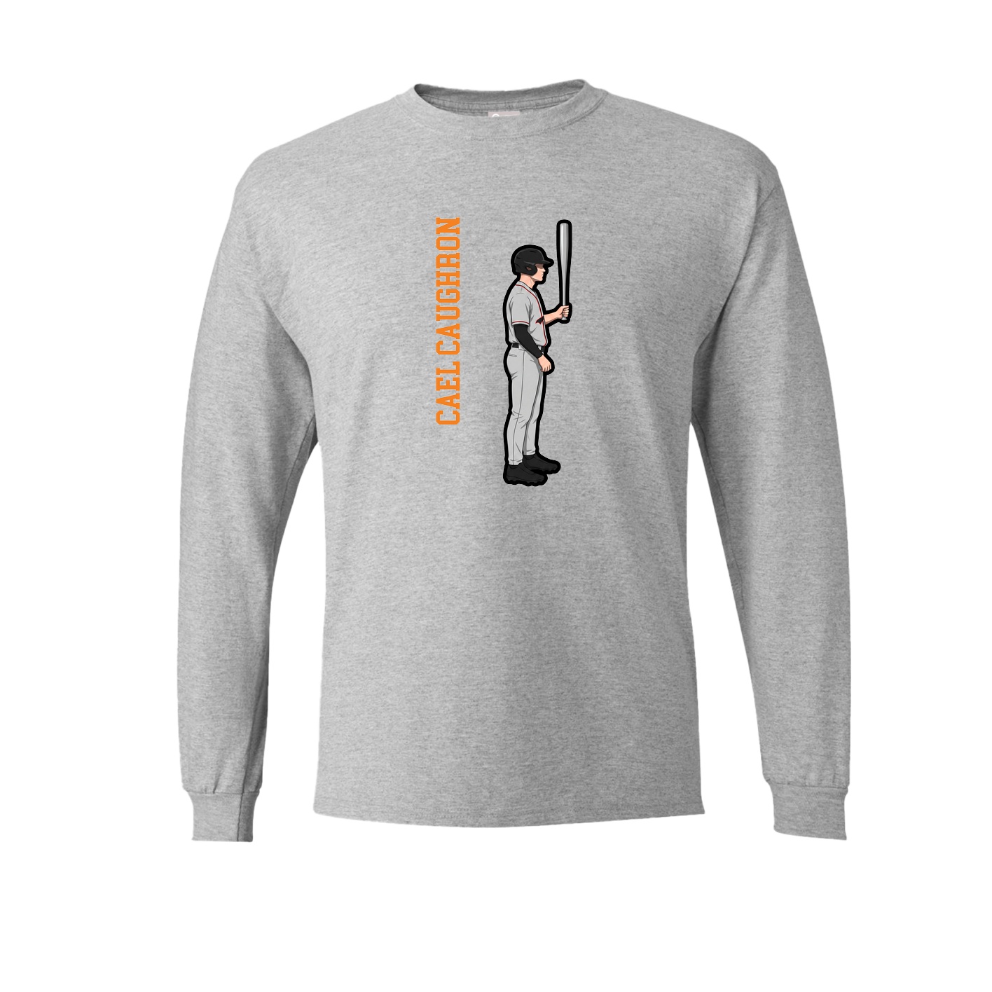Long Sleeve Tee — Name Vertical in Grey