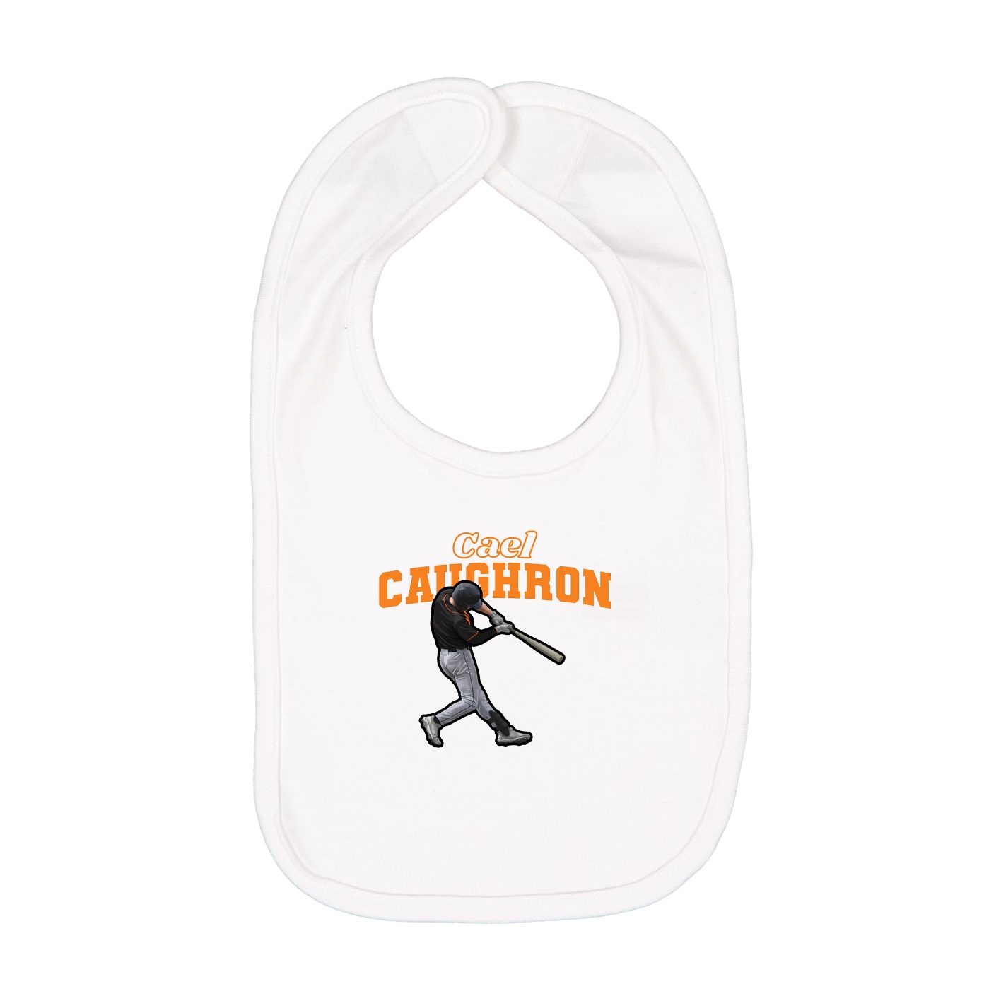 Infant Bib — Name Arch in White