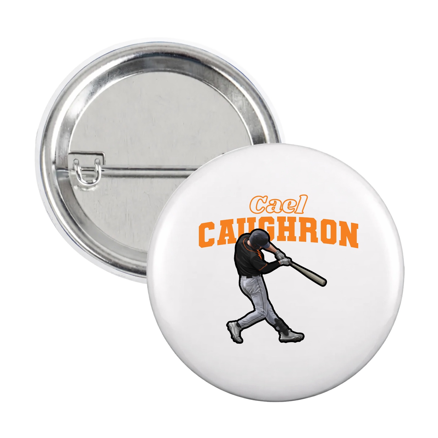 Game Day Button — Name Arch in White
