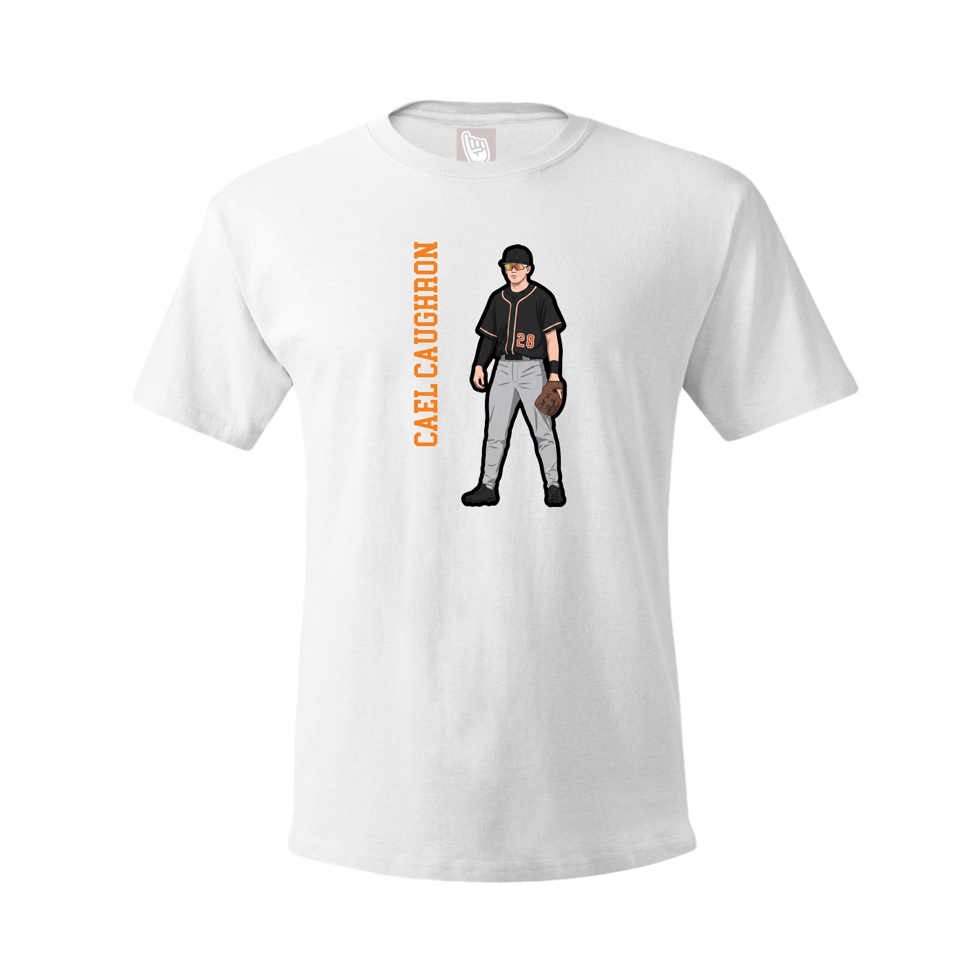 Youth Tee — Name Vertical in White