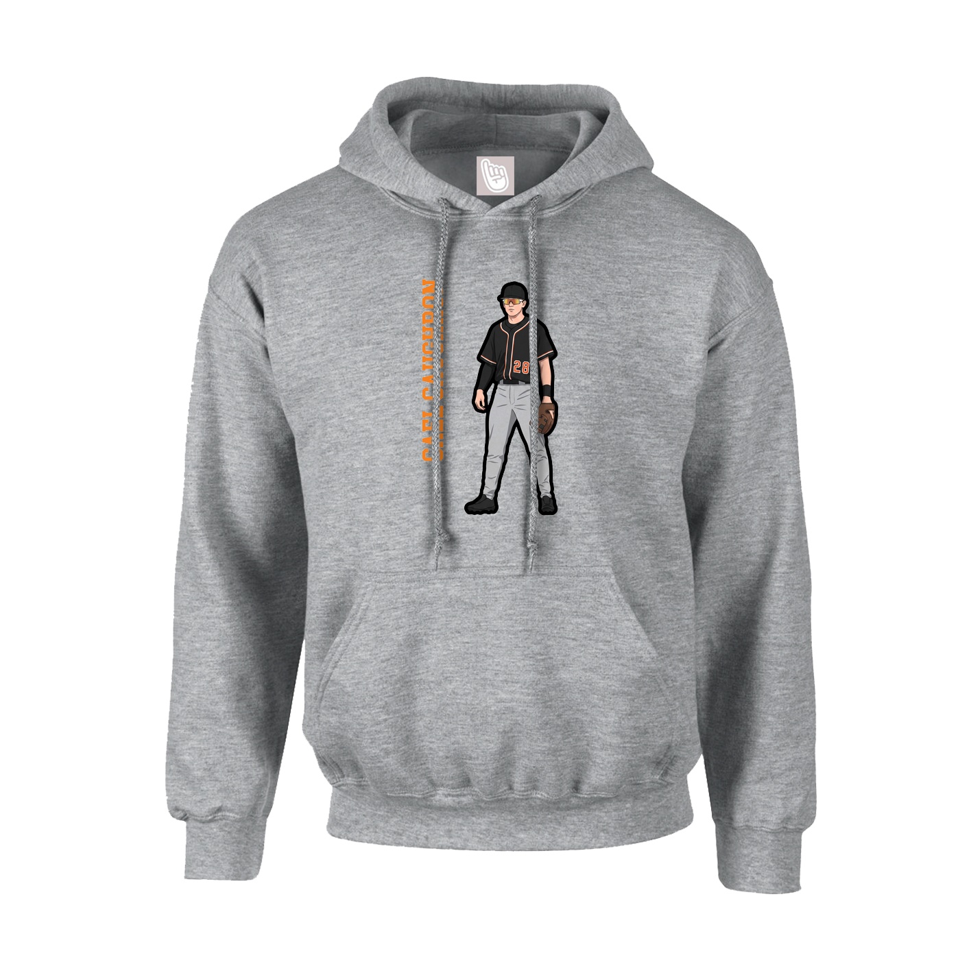 Hoodie — Name Vertical in Grey