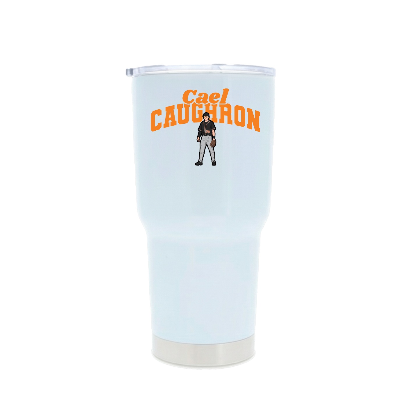 30oz Stainless Steel Tumbler — Signature Arch in White