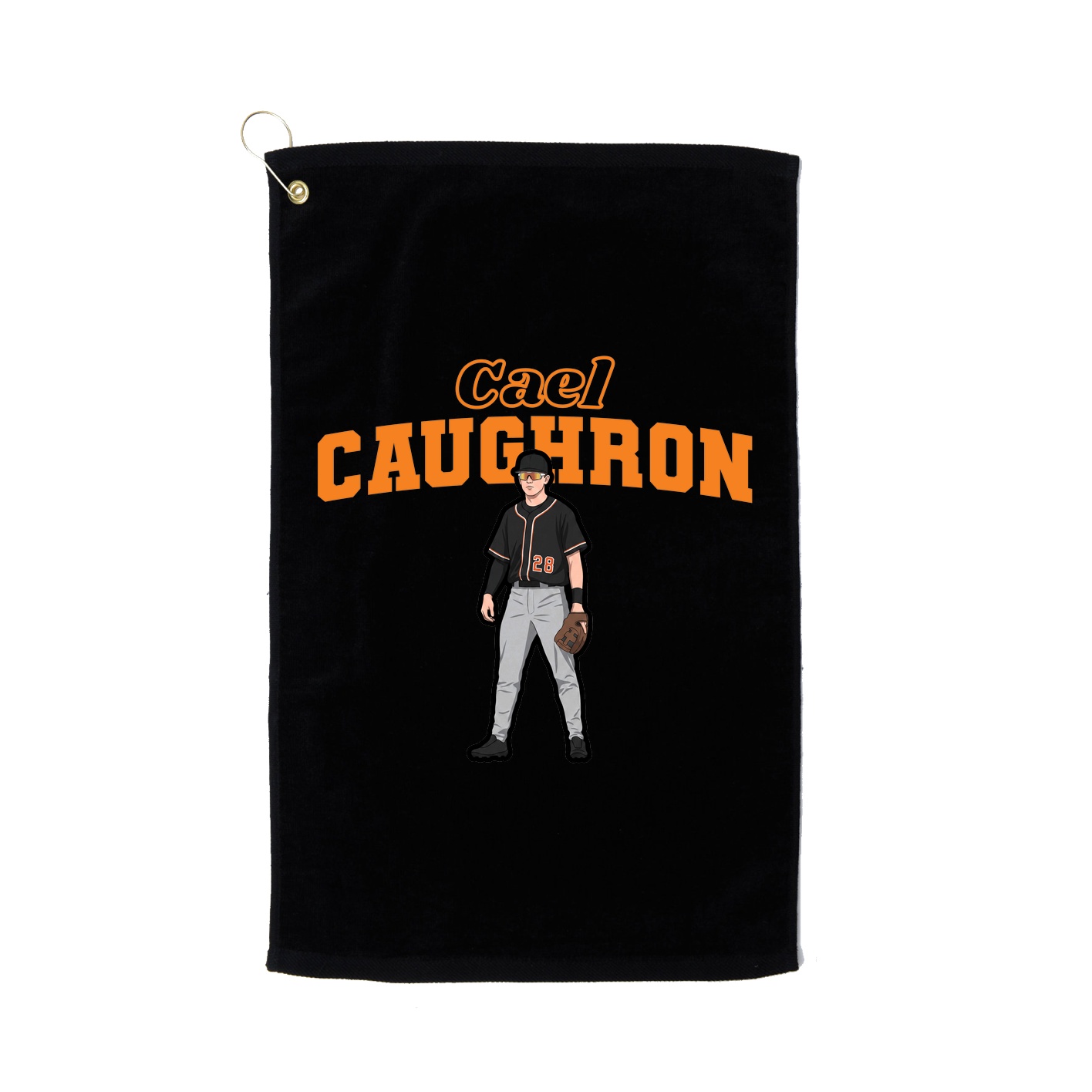 Golf Towel — Name Arch in Black
