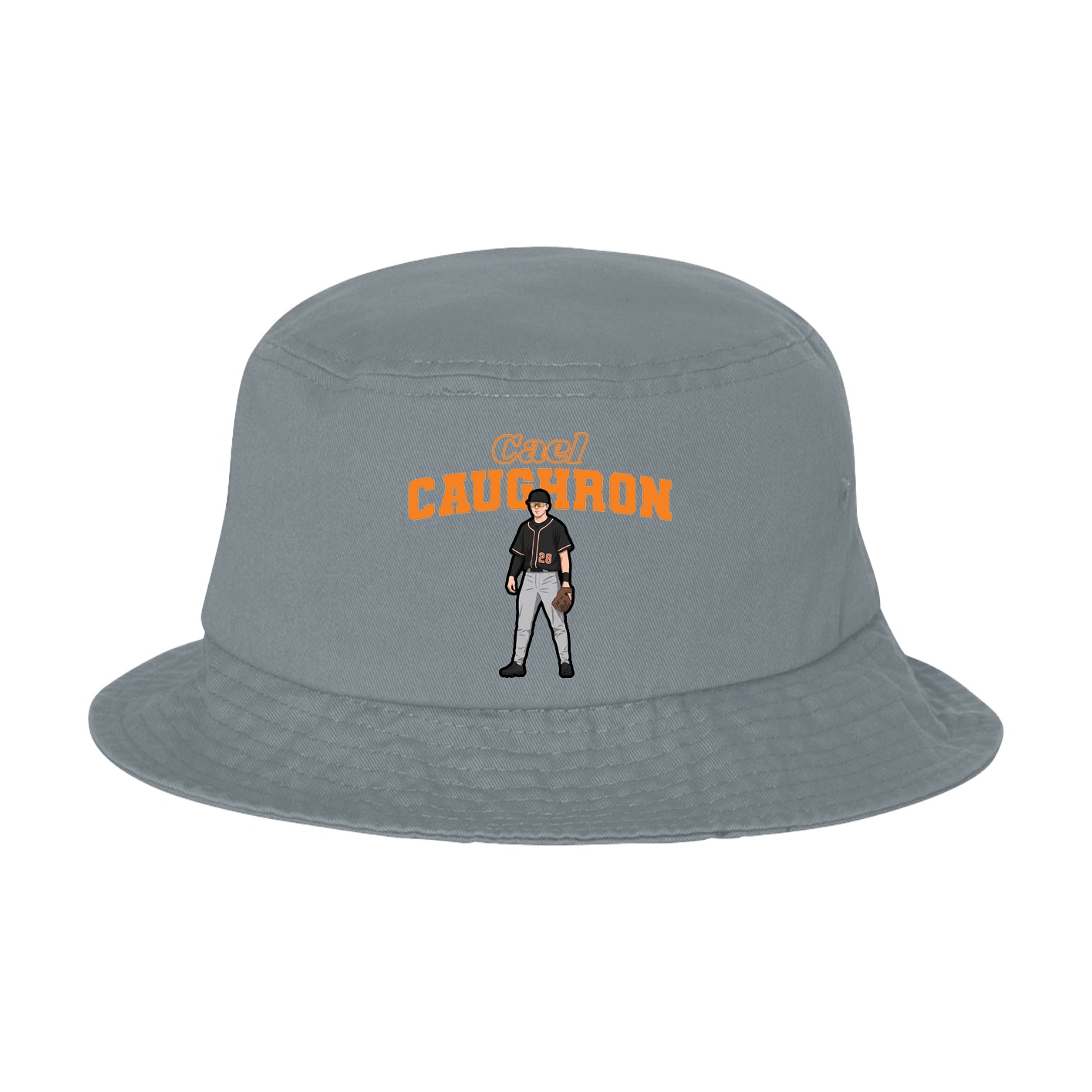 Bucket Cap — Name Arch in Grey