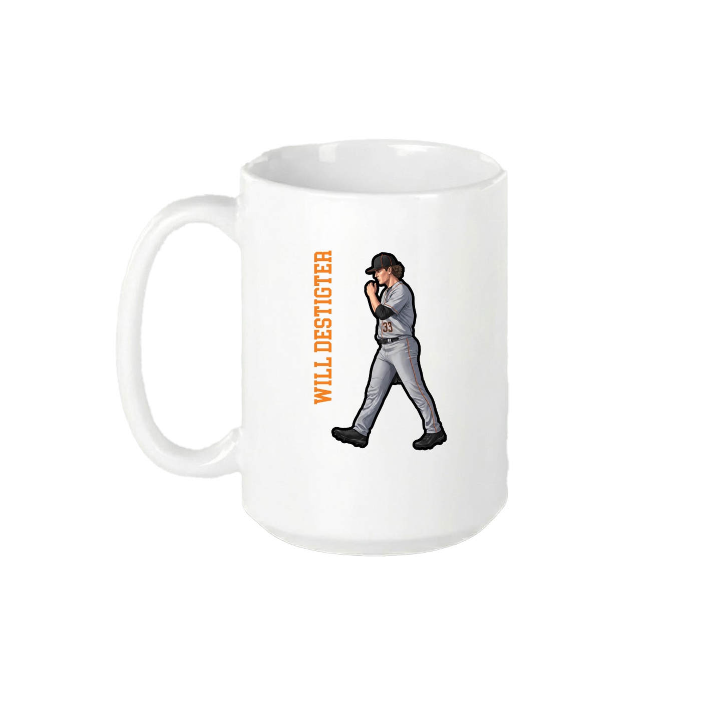 15oz Coffee Mug — Name Vertical in White