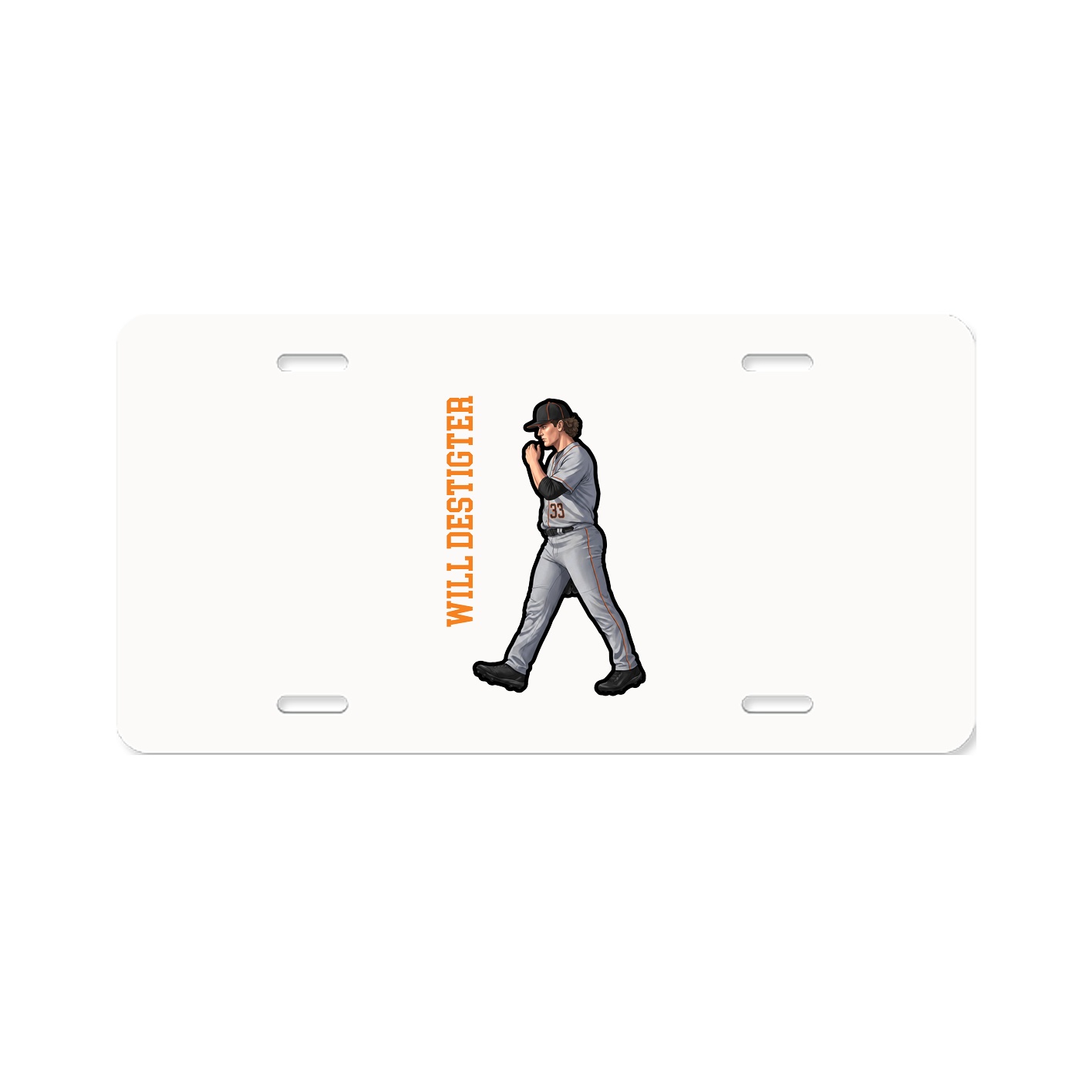 License Plate — Name Vertical in Classic